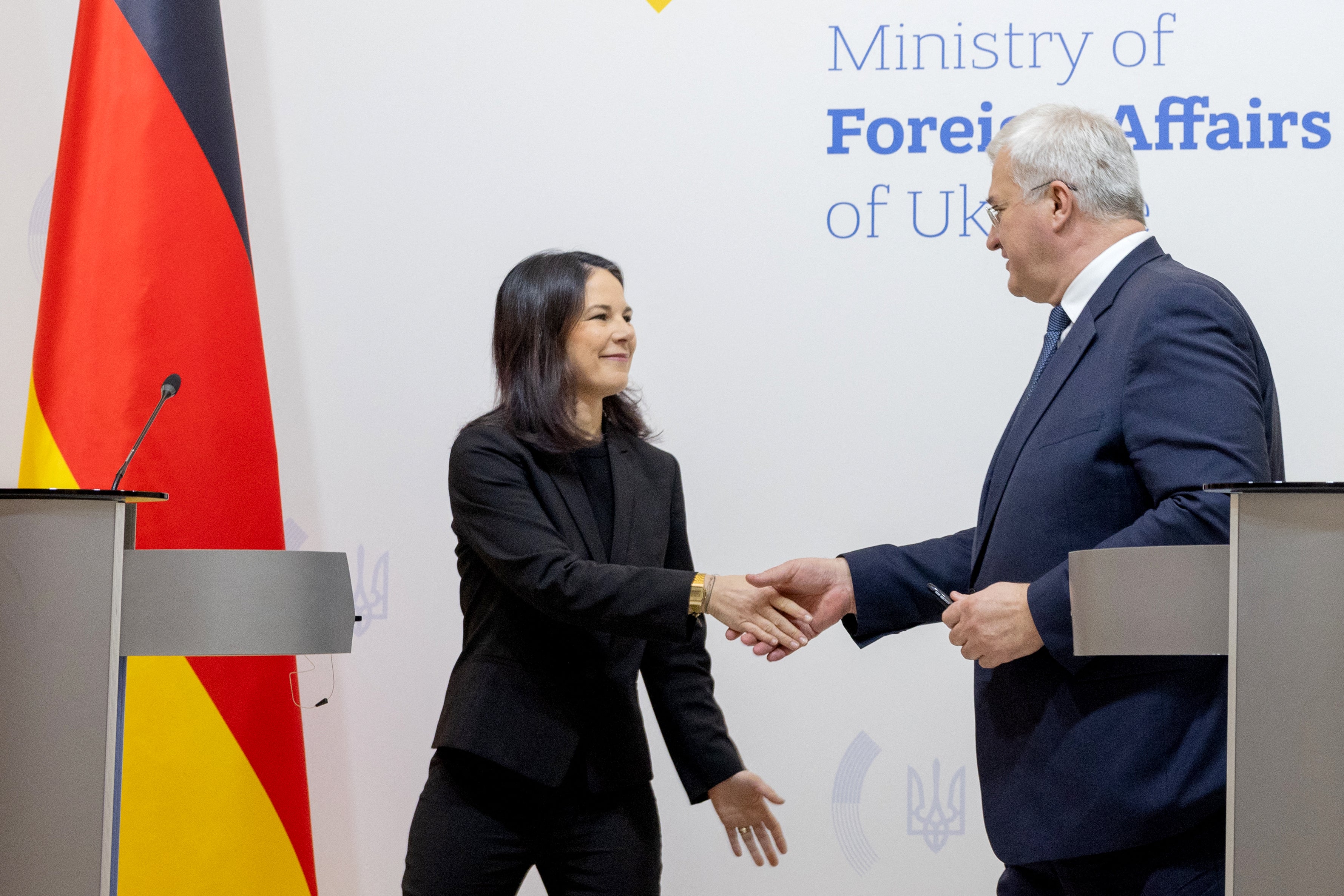 The outgoing foreign minister is on a farewell visit in Kyiv