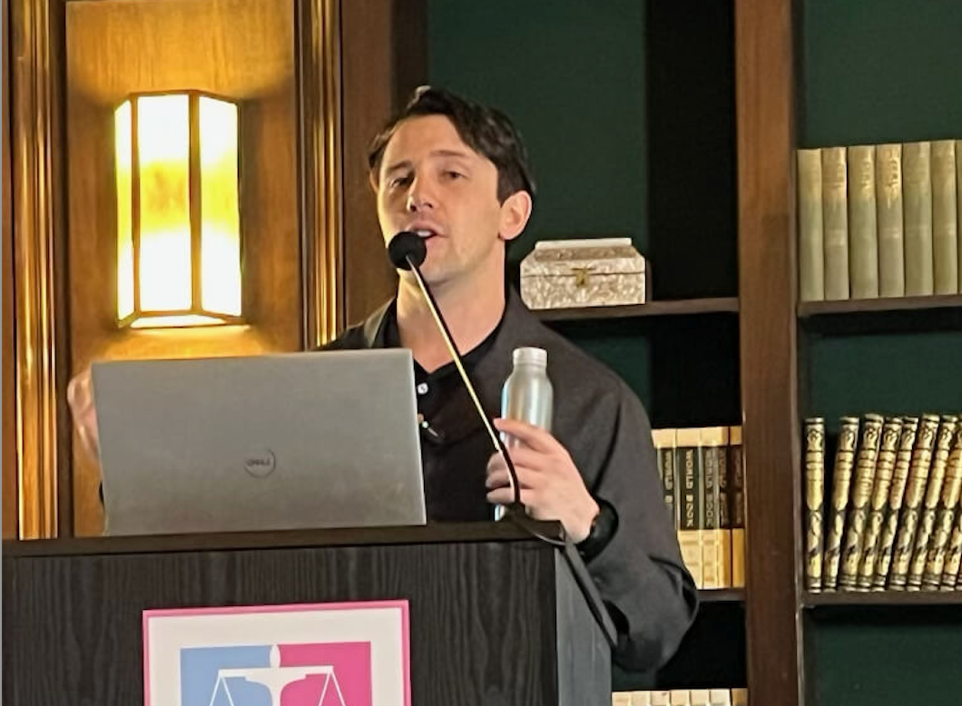 Attorney Eric Clopper, photographed at Intact Global’s inaugural conference last week, filed the suit Thursday