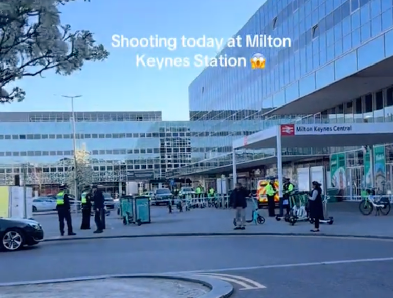 Police have closed off Milton Keynes Central
