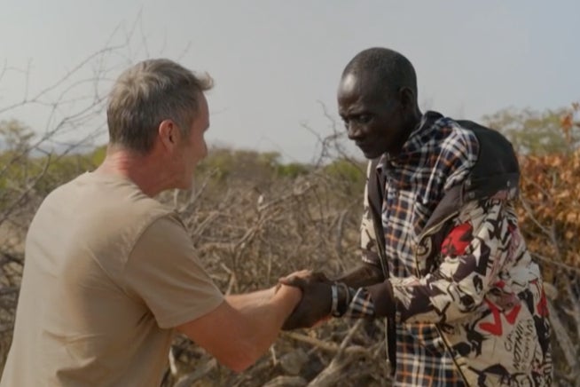 Parry and the local chief of the Macubal community