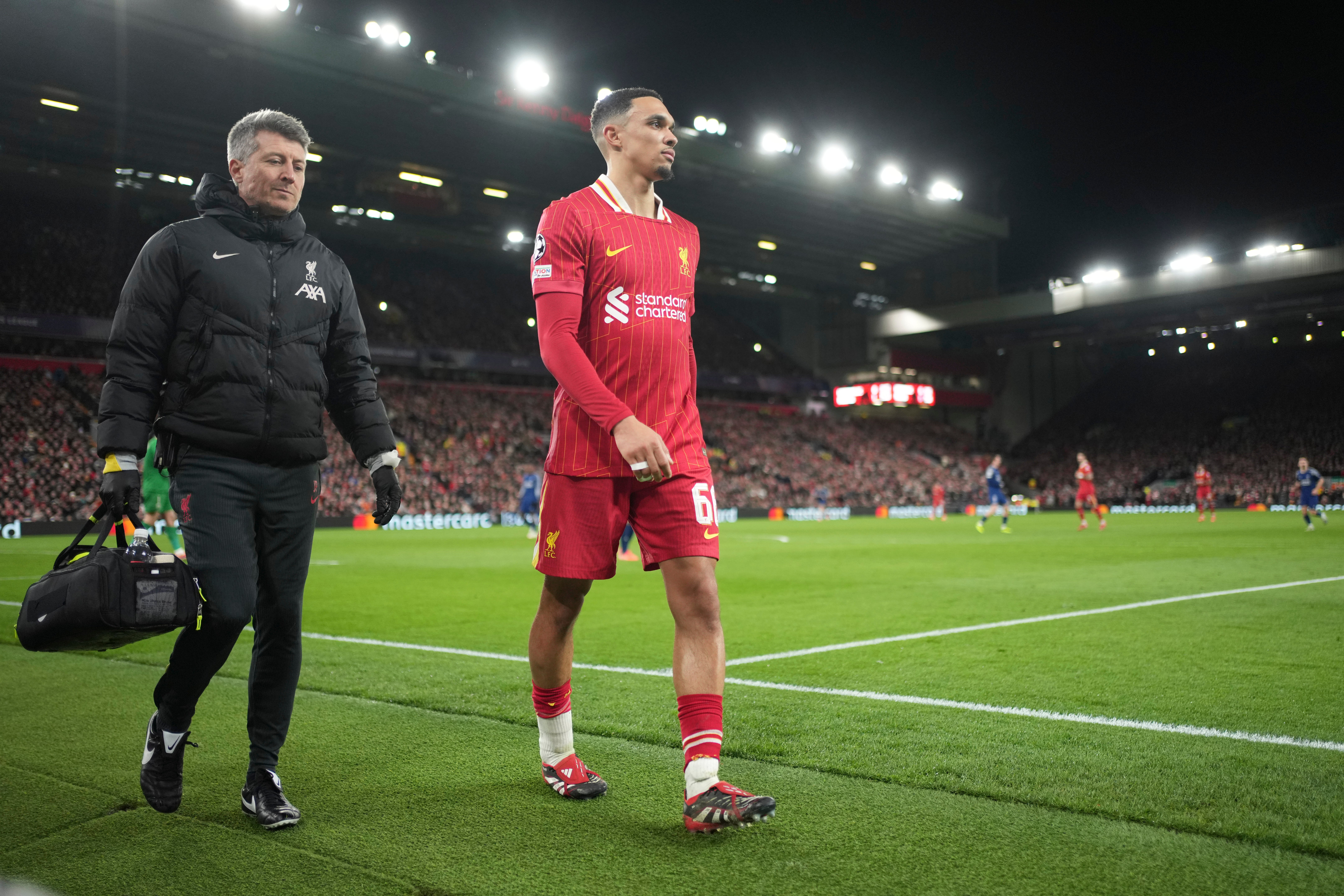 Alexander-Arnold has been sidelined since injuring his ankle against PSG last month