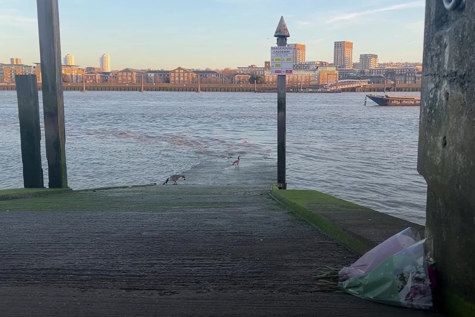 Barge House Causeway, near London City Airport (Pol Allingam/PA)