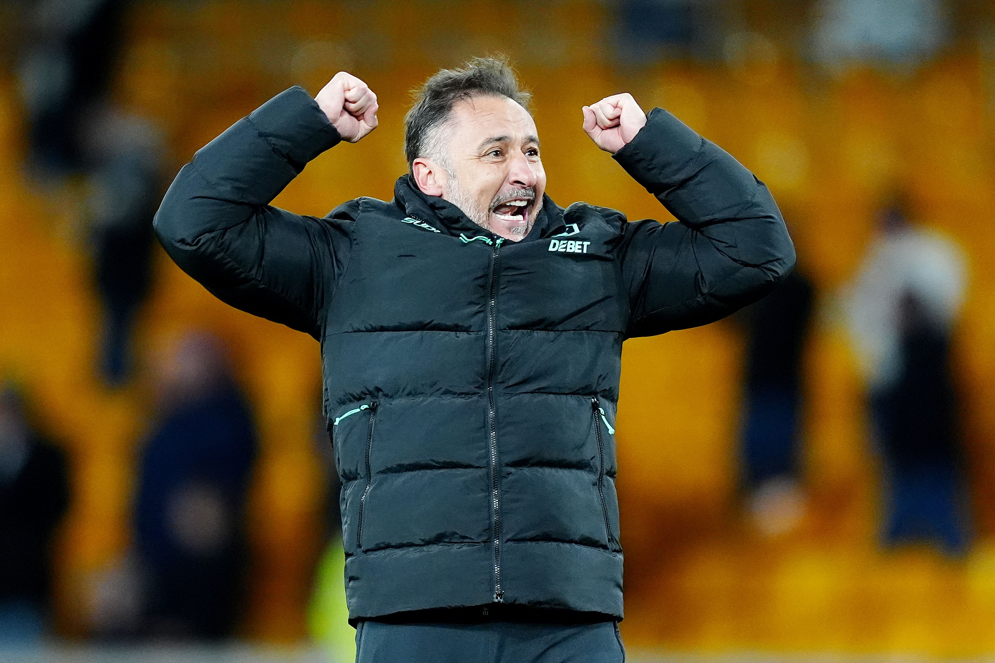 Vitor Pereira celebrates Wolves’ win at Molineux (David Davies/PA)