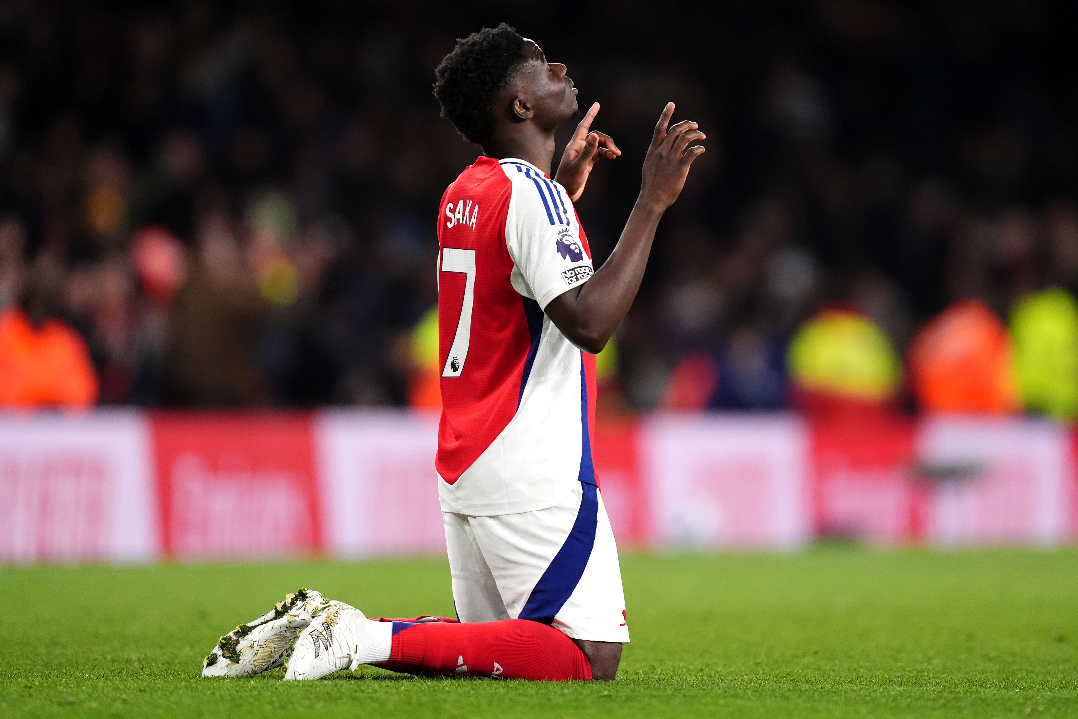 Mikel Arteta přivítal „krásný okamžik“ poté, co Bukayo Saka skóroval při návratu Arsenalu (John Walton/PA)
