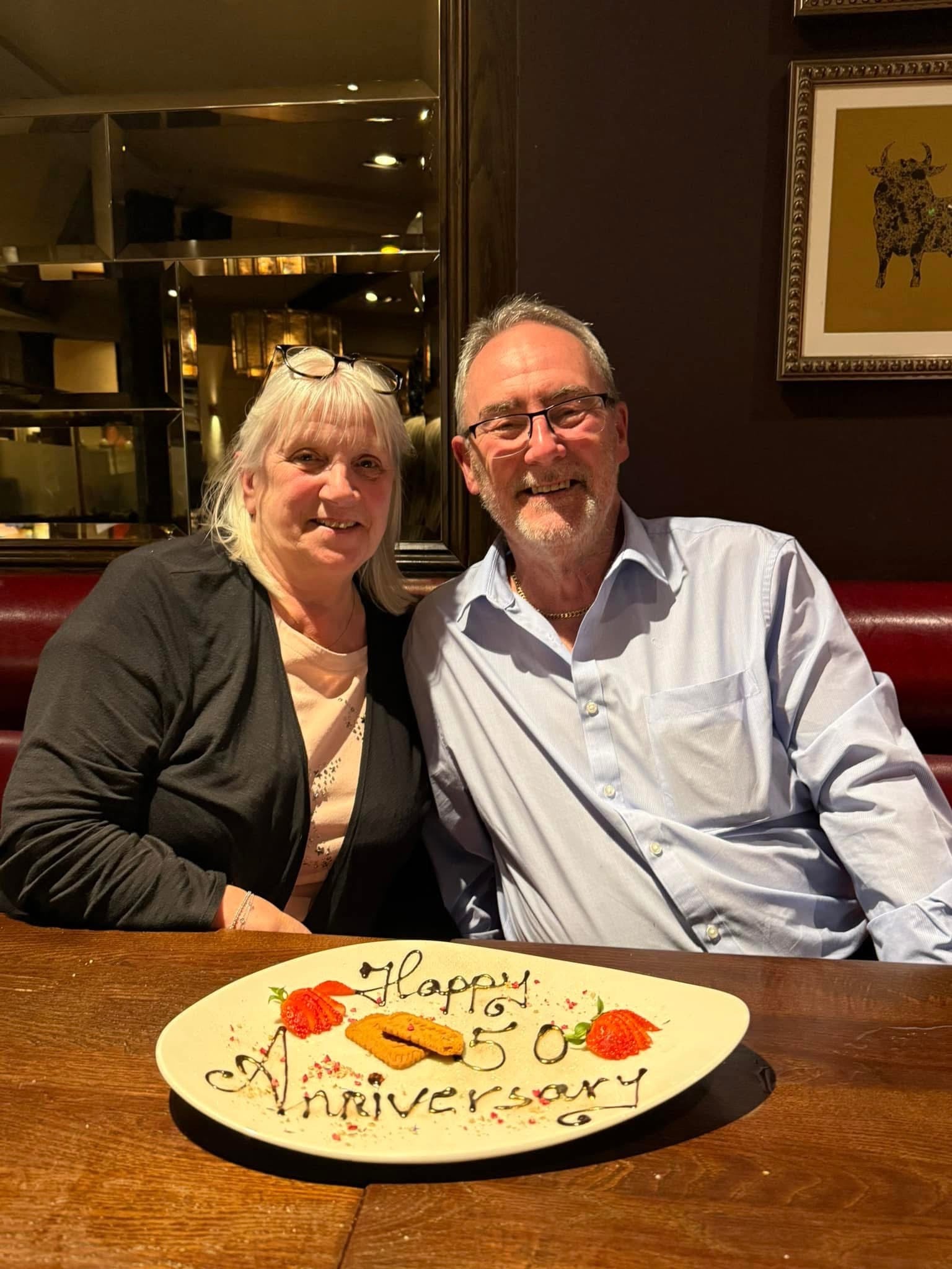 Steve and his wife Ann celebrating