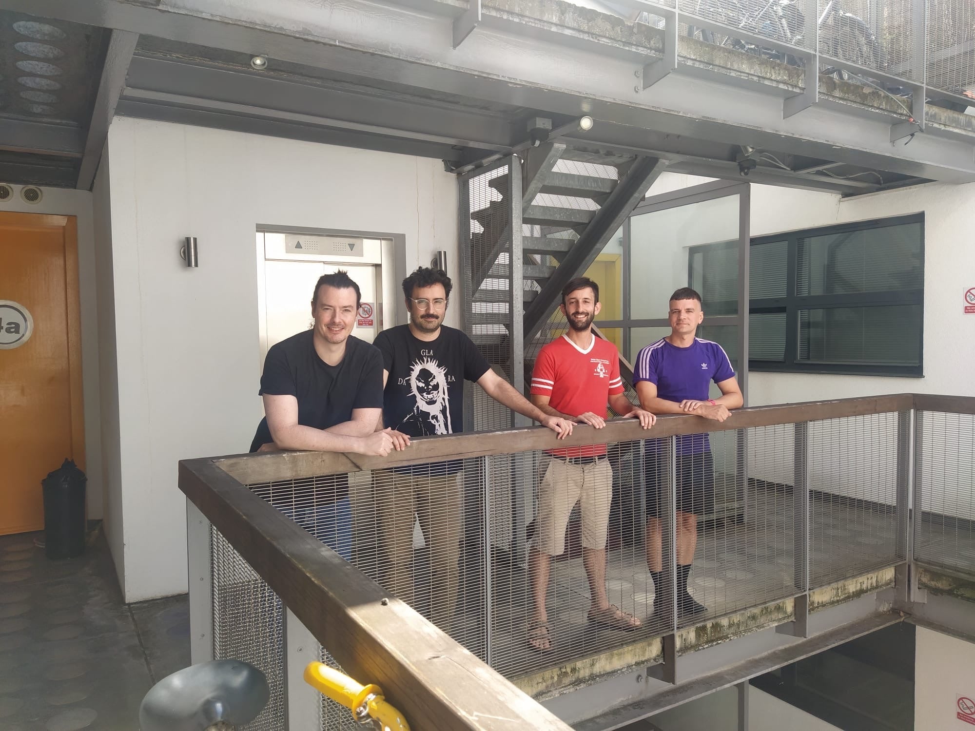 Jordan Osserman (second from right) and his partner Marc Sutton (right) helped to organise the legal action via the tenants’ group Somerford Grove Renters (SGR)