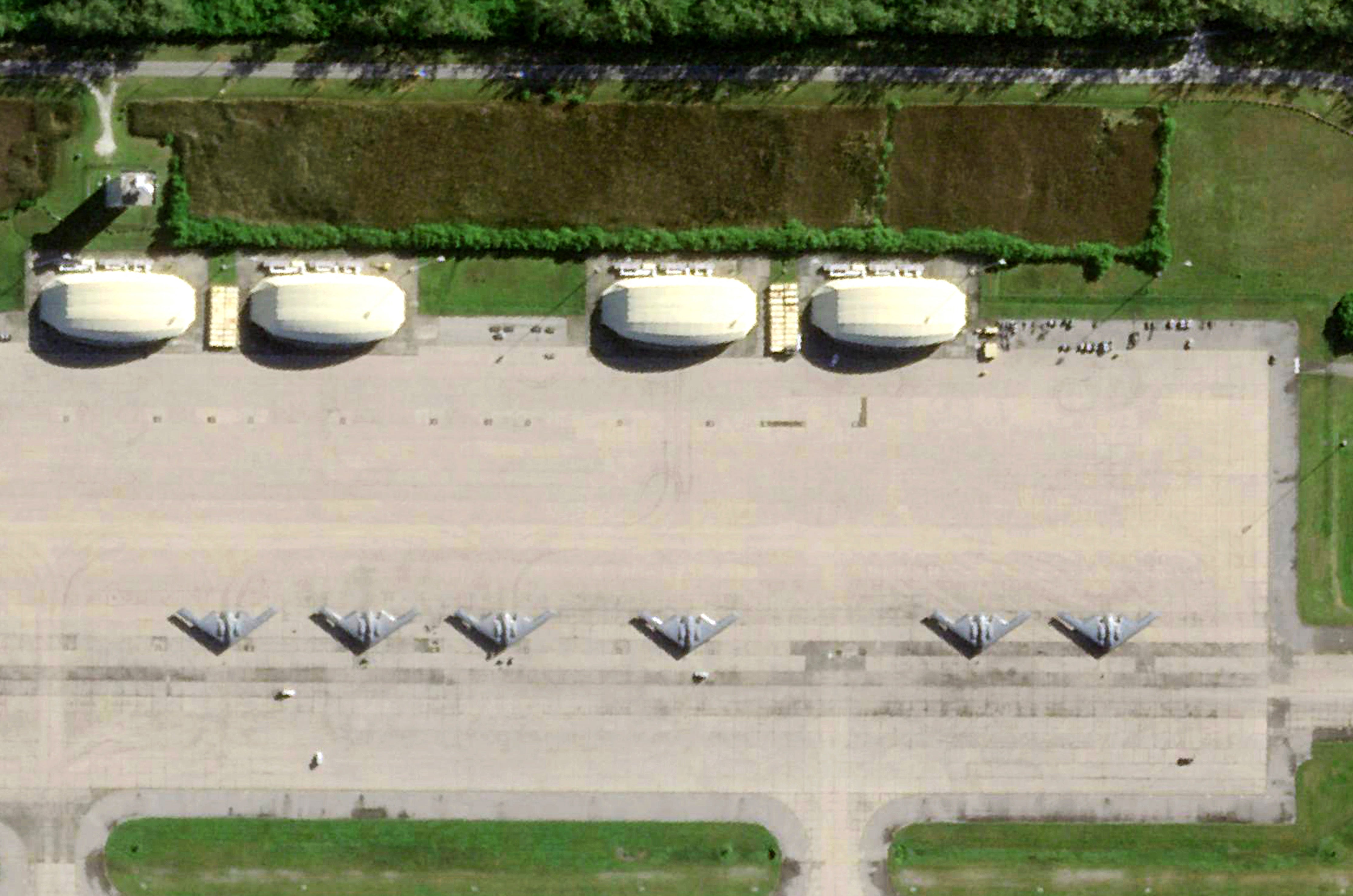 American B-2 bomber planes have been spotted on the tarmac of a U.S. military base on Diego Garcia island on Wednesday