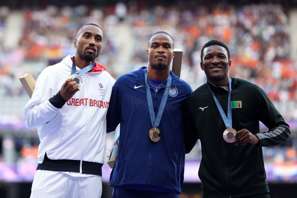 The men's 400m silver and bronze medallists from the 2024 Olympics will compete in the Long Sprint category