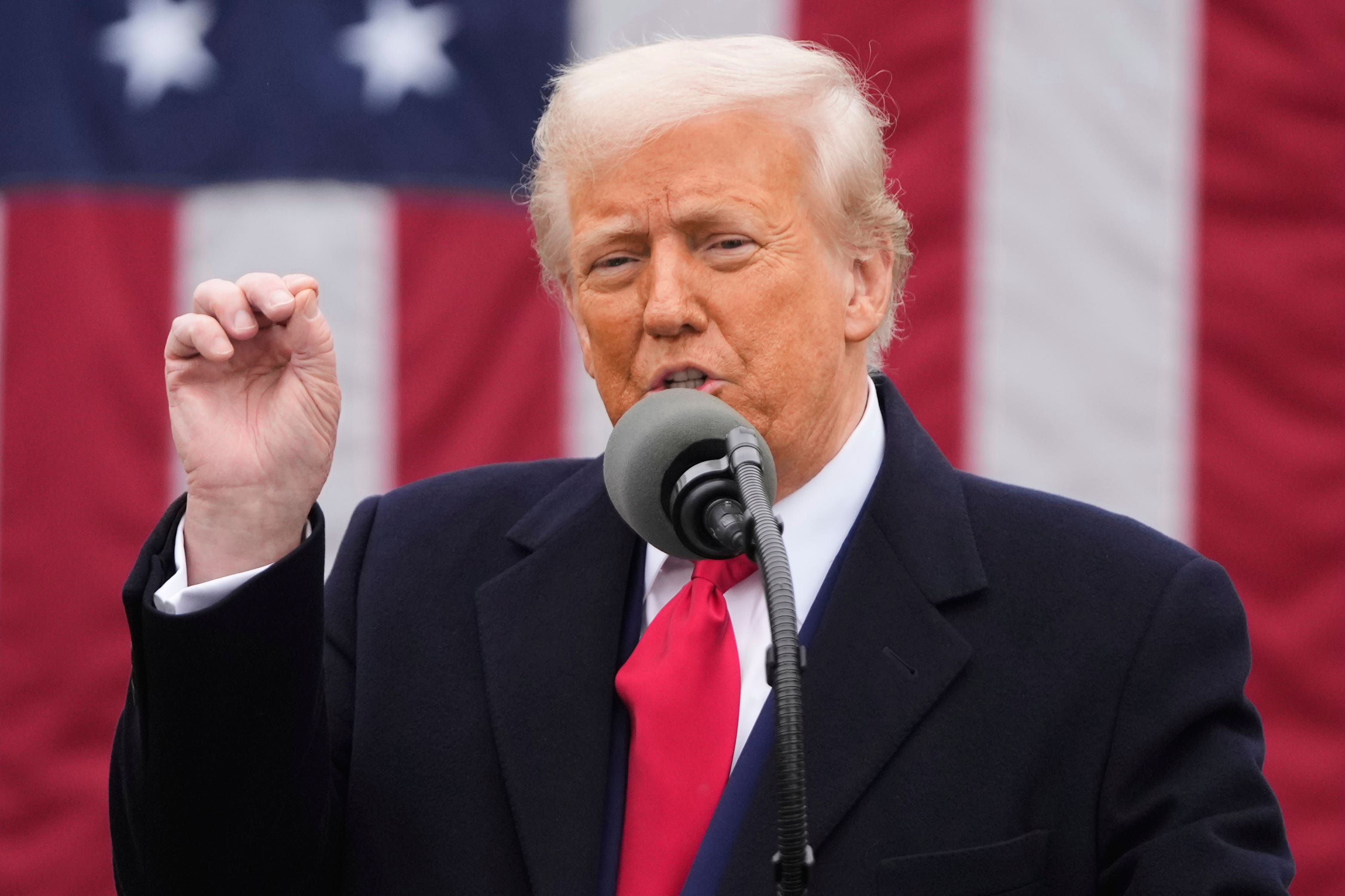Trump during his hour-long anniuncement in the Rose Garden at the White House on Wednesday