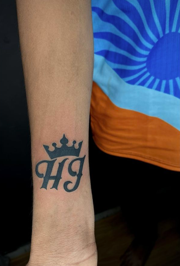The 'HJ' tattoo that Vipul Chaudhary says he inked for his friend in Gujarat, India