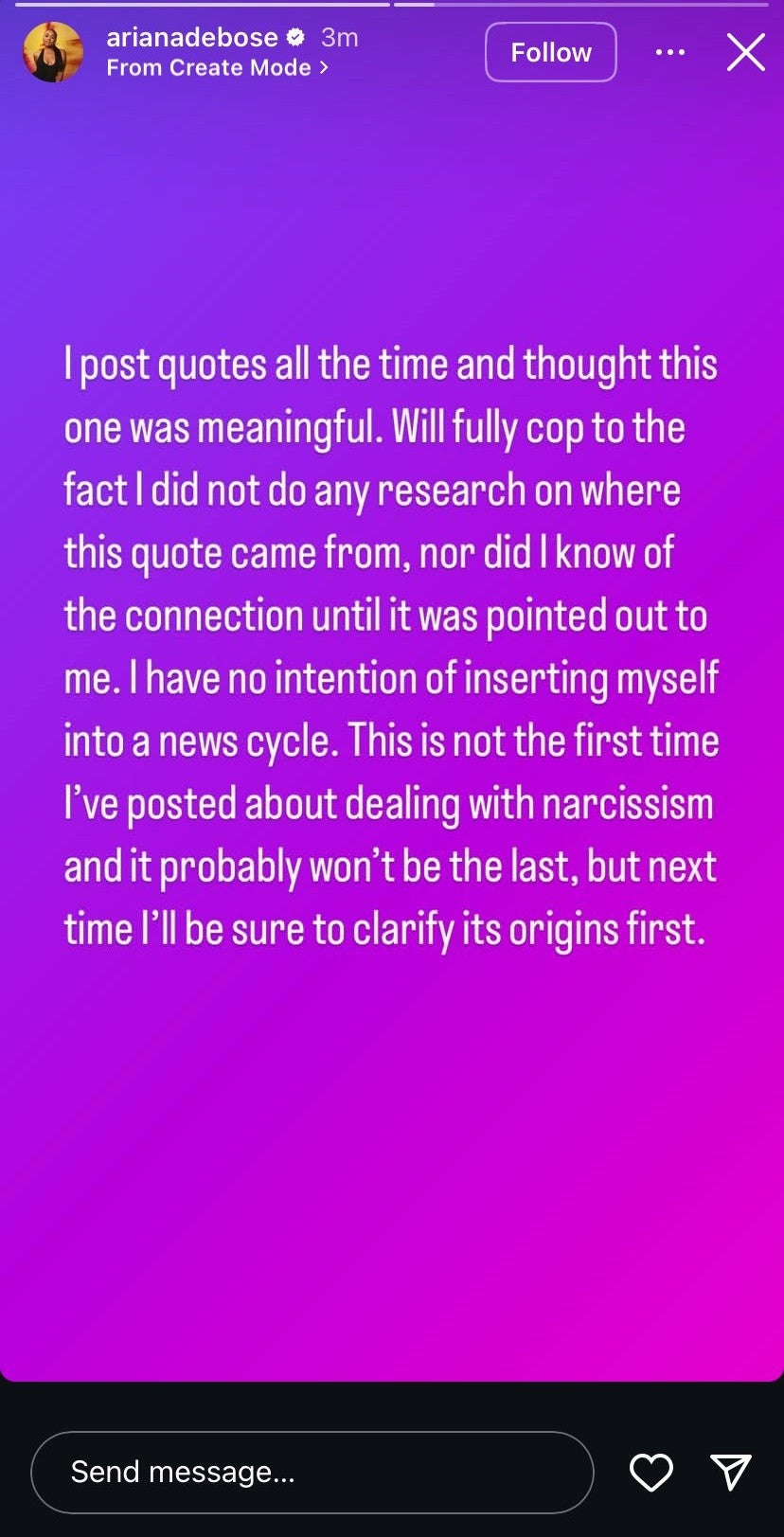 ‘Next time I’ll be sure to clarify its origins first’