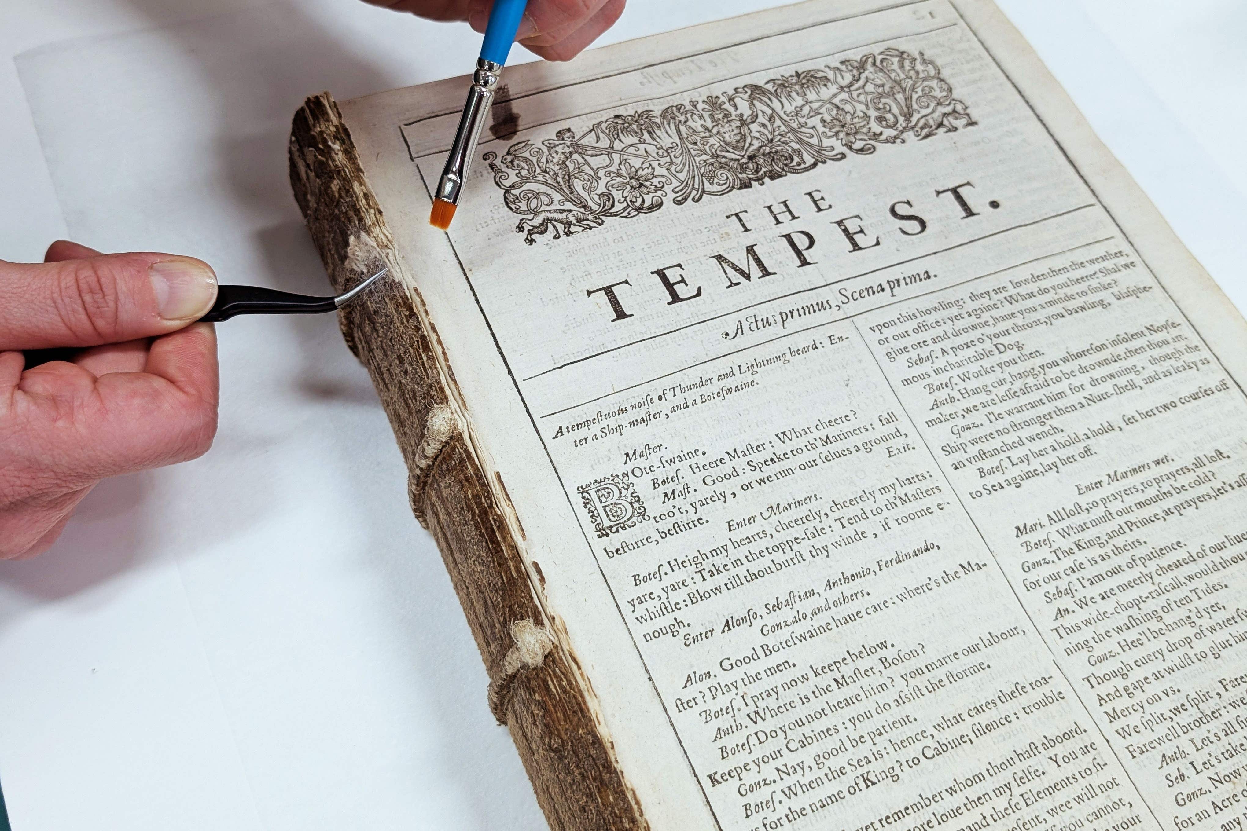 The Durham First Folio has been repaired after it was stolen in 1998(Durham University Library and Collections/PA)