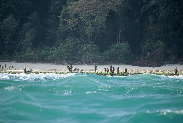 Sentinelese islanders on the Andaman Islands