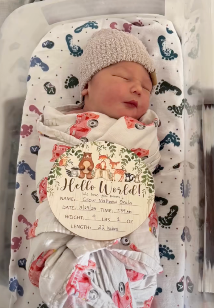 Hailey Okula welcomed her son on March 19
