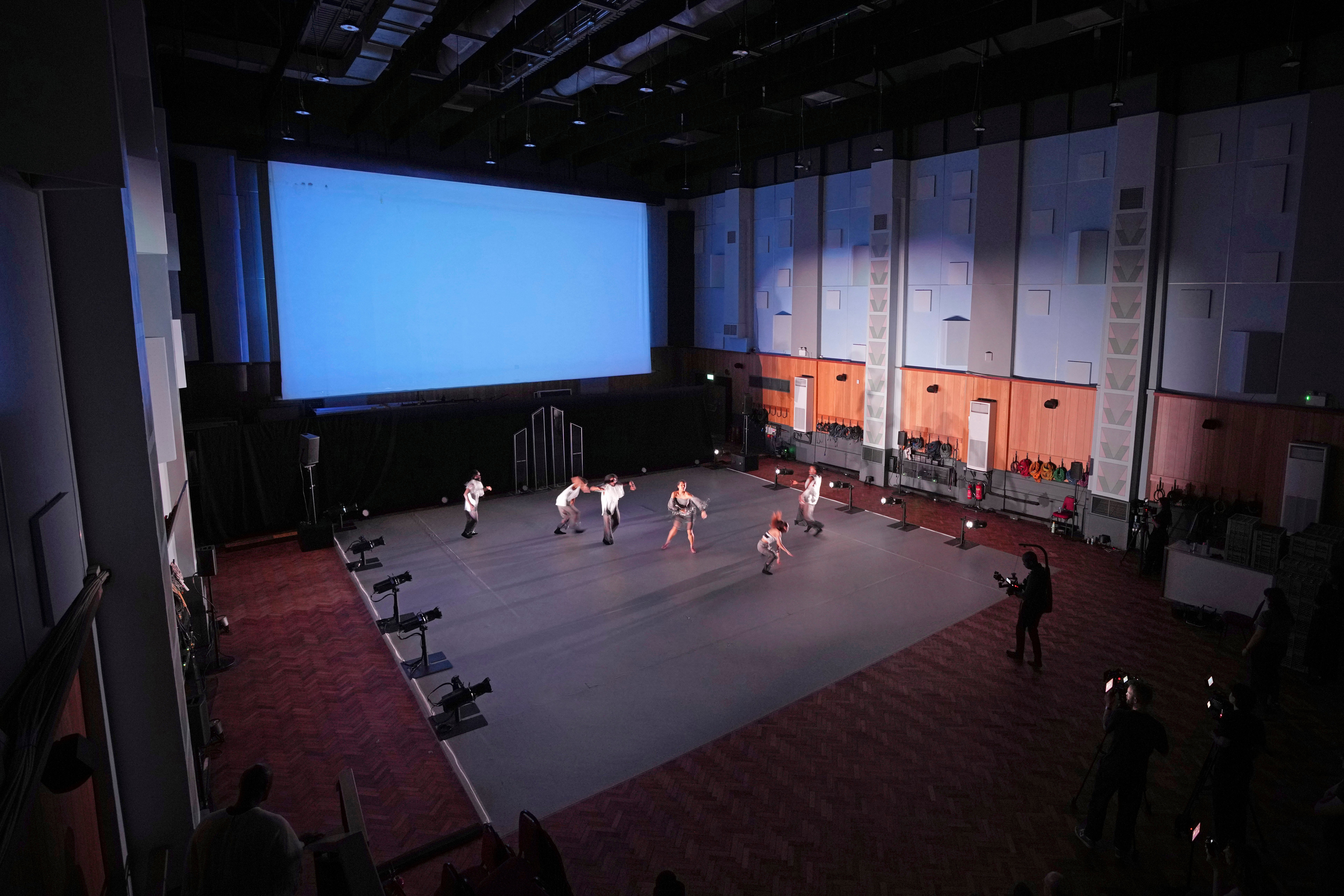 Dancers performing in the renovated Studio One to celebrate the recording space’s re-opening