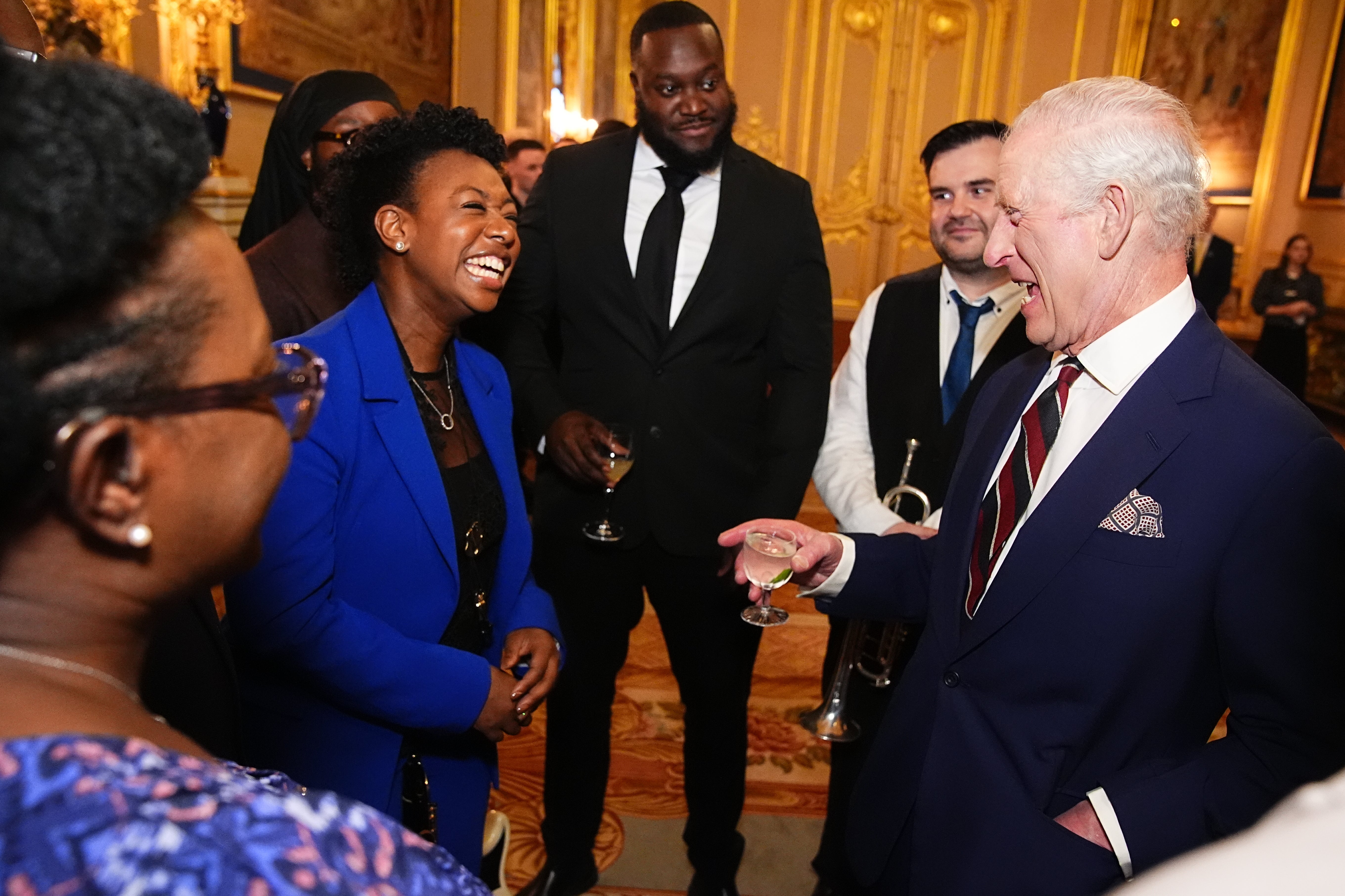 Charles meets YolanDa Brown (Aaron Chown/PA)