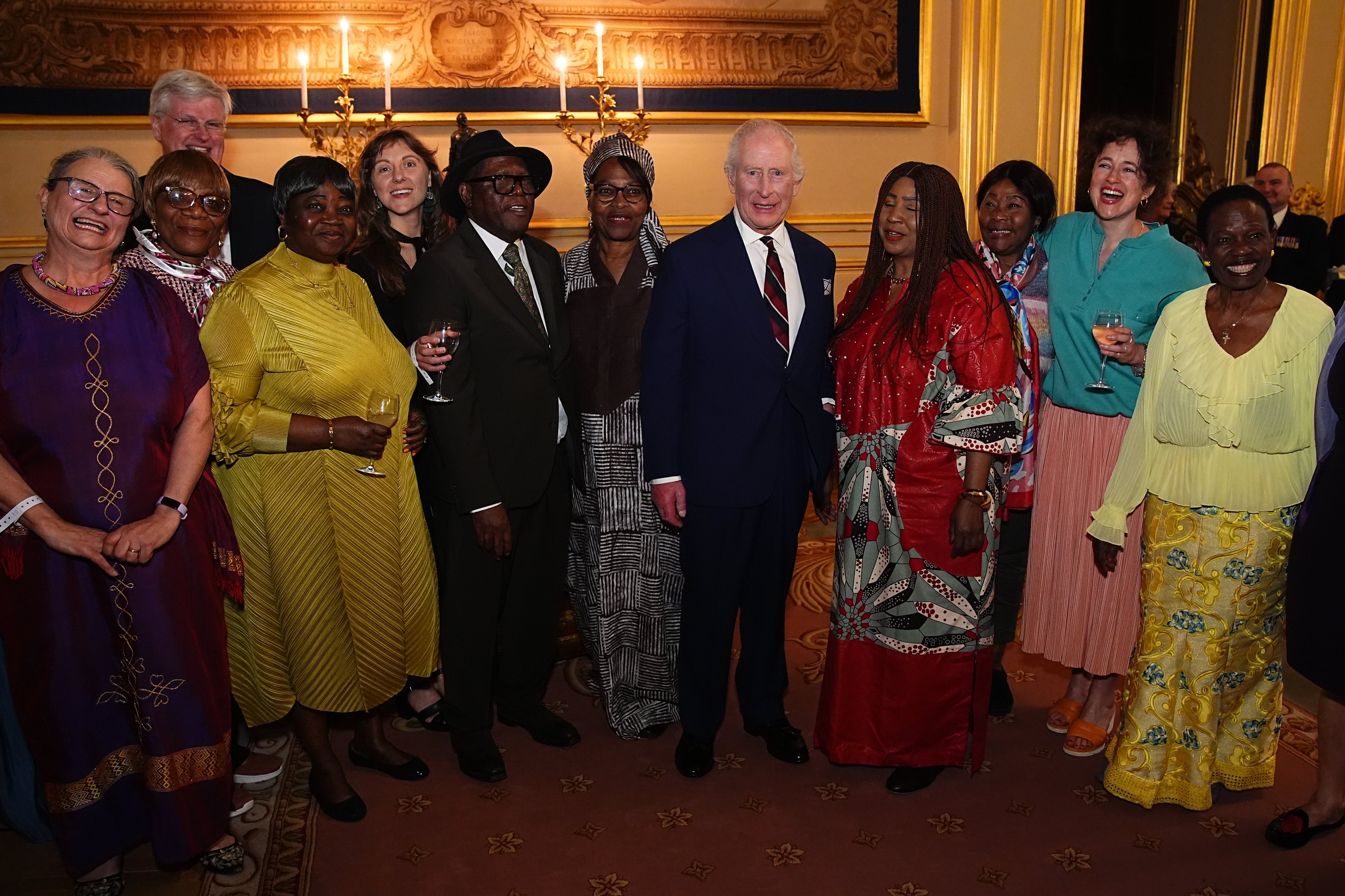 Charles with members of the Sing for Freedom Choir (Aaron Chown/PA)