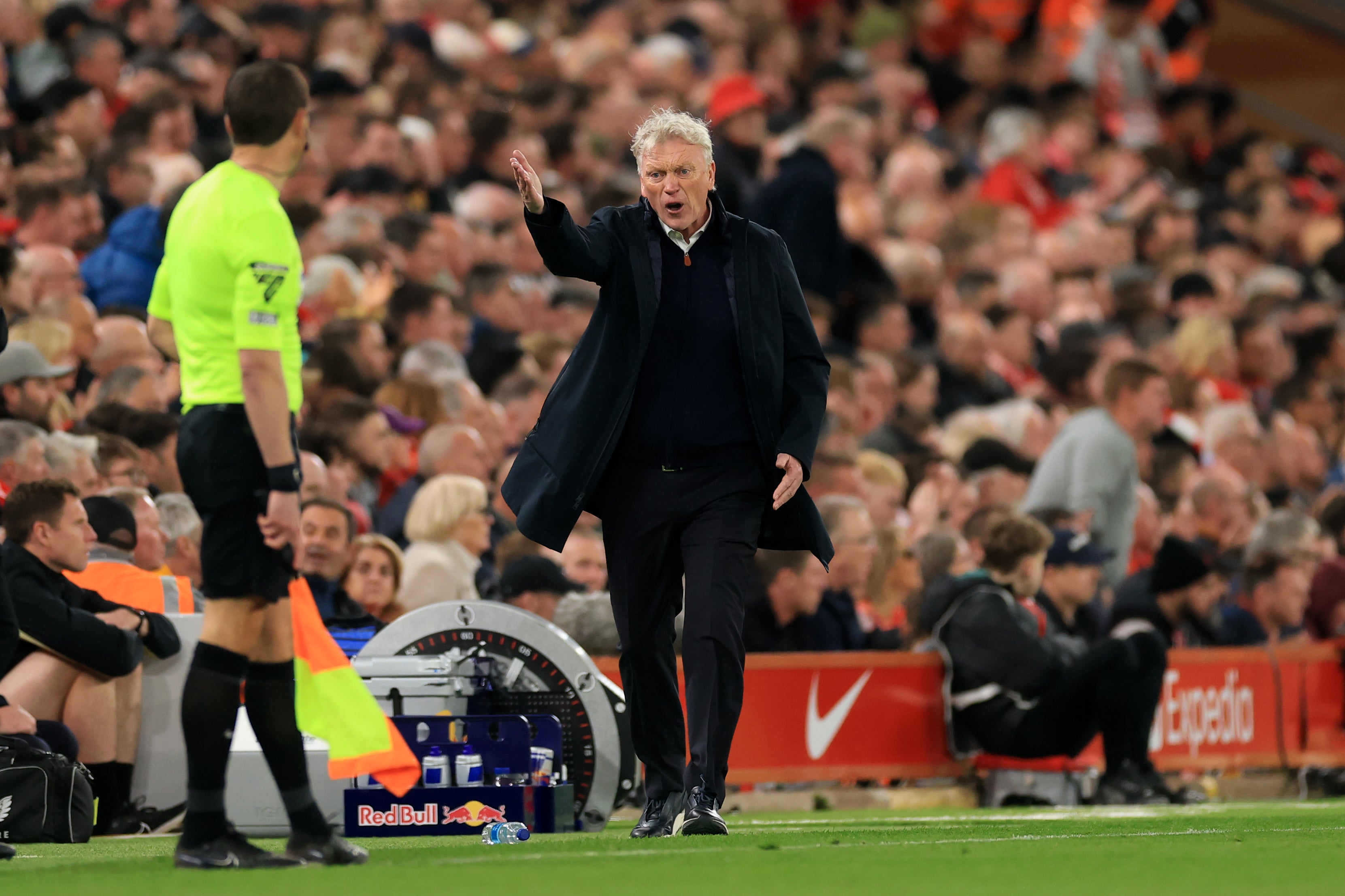 David Moyes wasn't pleased that Diogo Jota's goal was given in the Merseyside derby