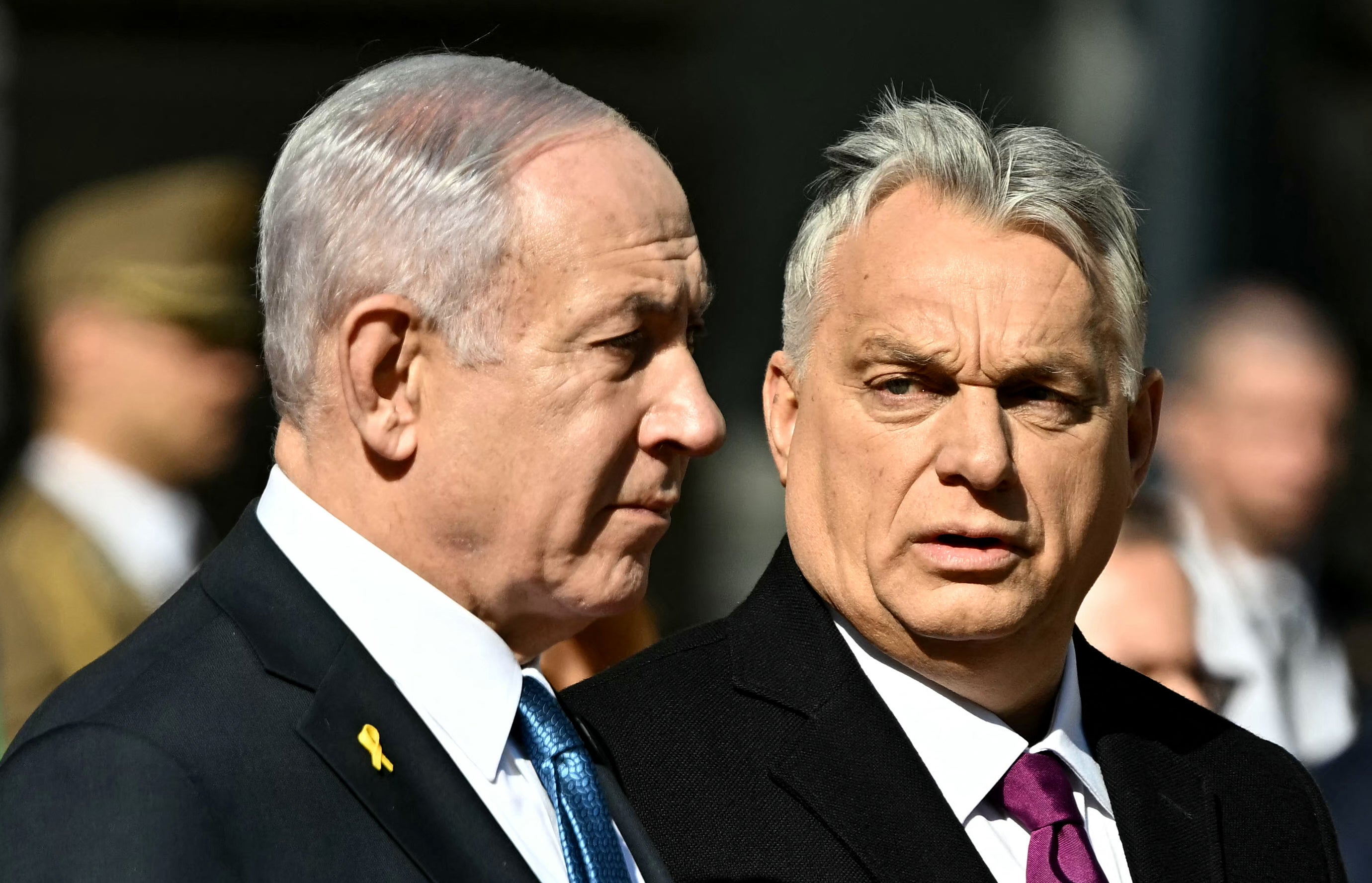 Hungary’s prime minister Viktor Orban, right, has called the warrant for the arrest of Benjamin Netanyahu ‘unacceptable’