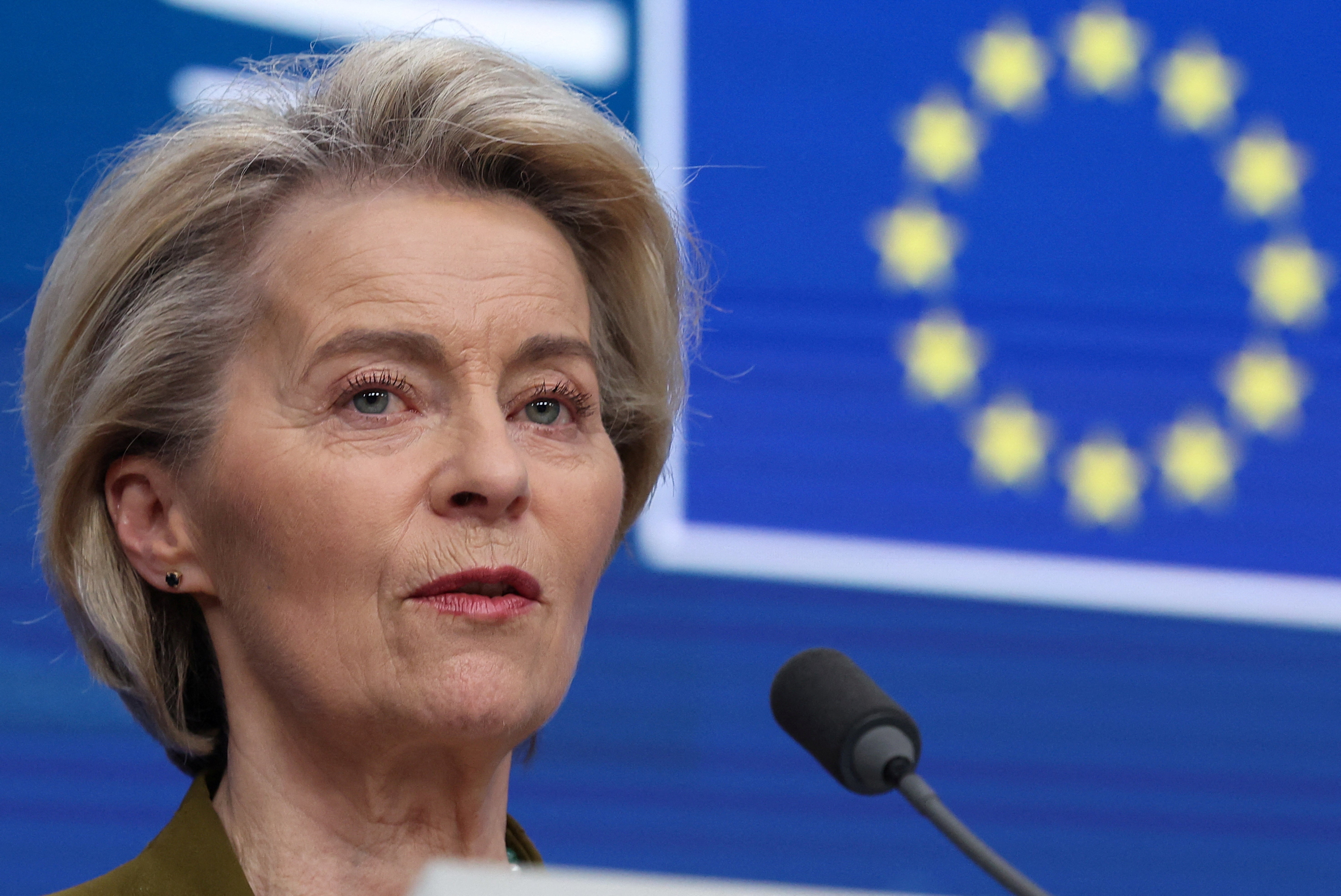 The EU commission chief Ursula von der Leyen has described the announced tariffs as a 'major blow' to the world economy