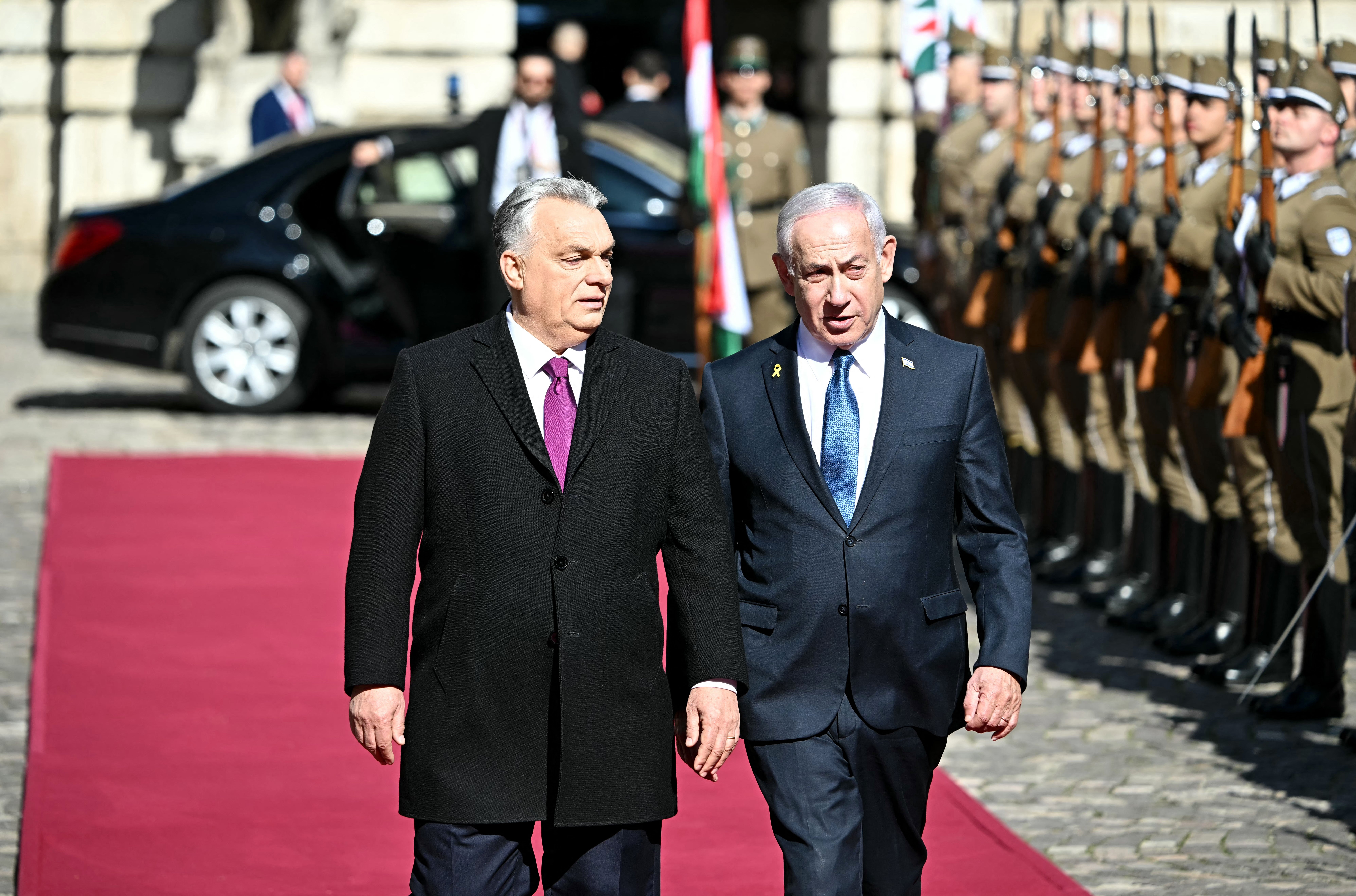 Hungary’s prime minister Viktor Orban (left) and Israeli prime minister Benjamin Netanyahu pictured on Thursday