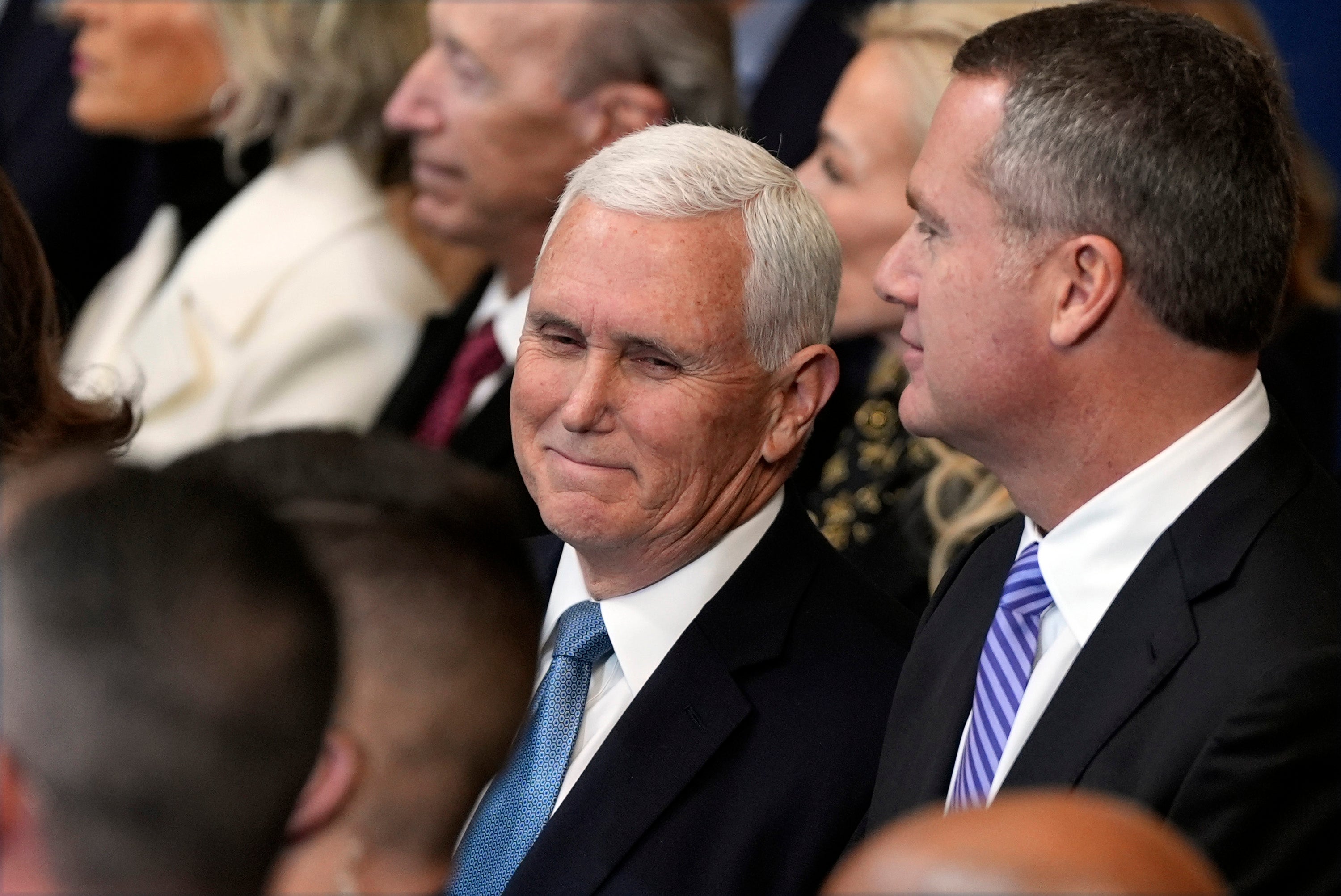 Former Vice President Mike Pence attends the Inauguration of Donald Trump in the Capitol Rotunda in Washington, D.C. on January 20, 2025. He’s this year’s recipient of the John F. Kennedy Profile in Courage Award