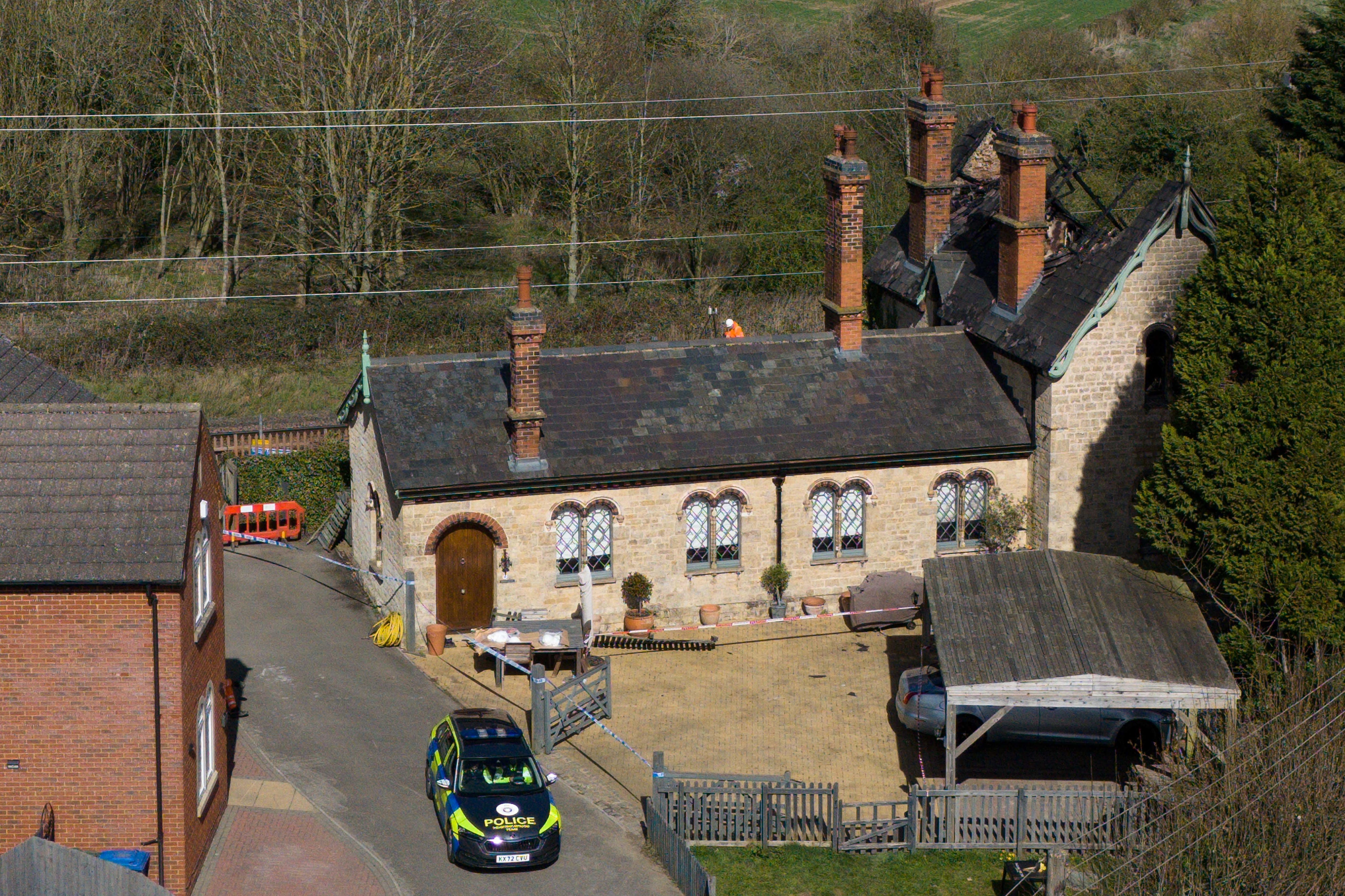 The fire in Rushton, Northamptonshire, killed three people (Jacob King/PA)