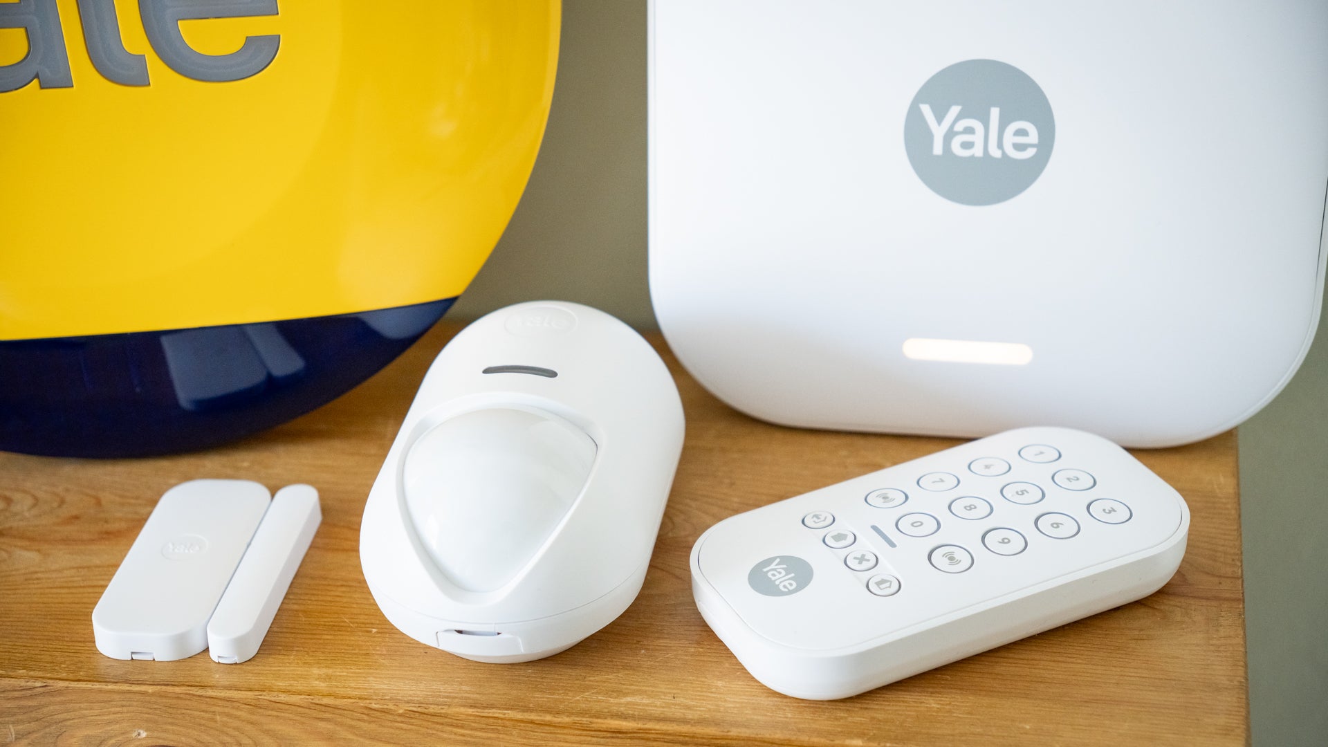 The kit includes two door/widow sensors and a motion detector