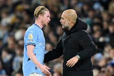 ‘A sad day’: Pep Guardiola hails Kevin De Bruyne as one of the Premier League’s greatest