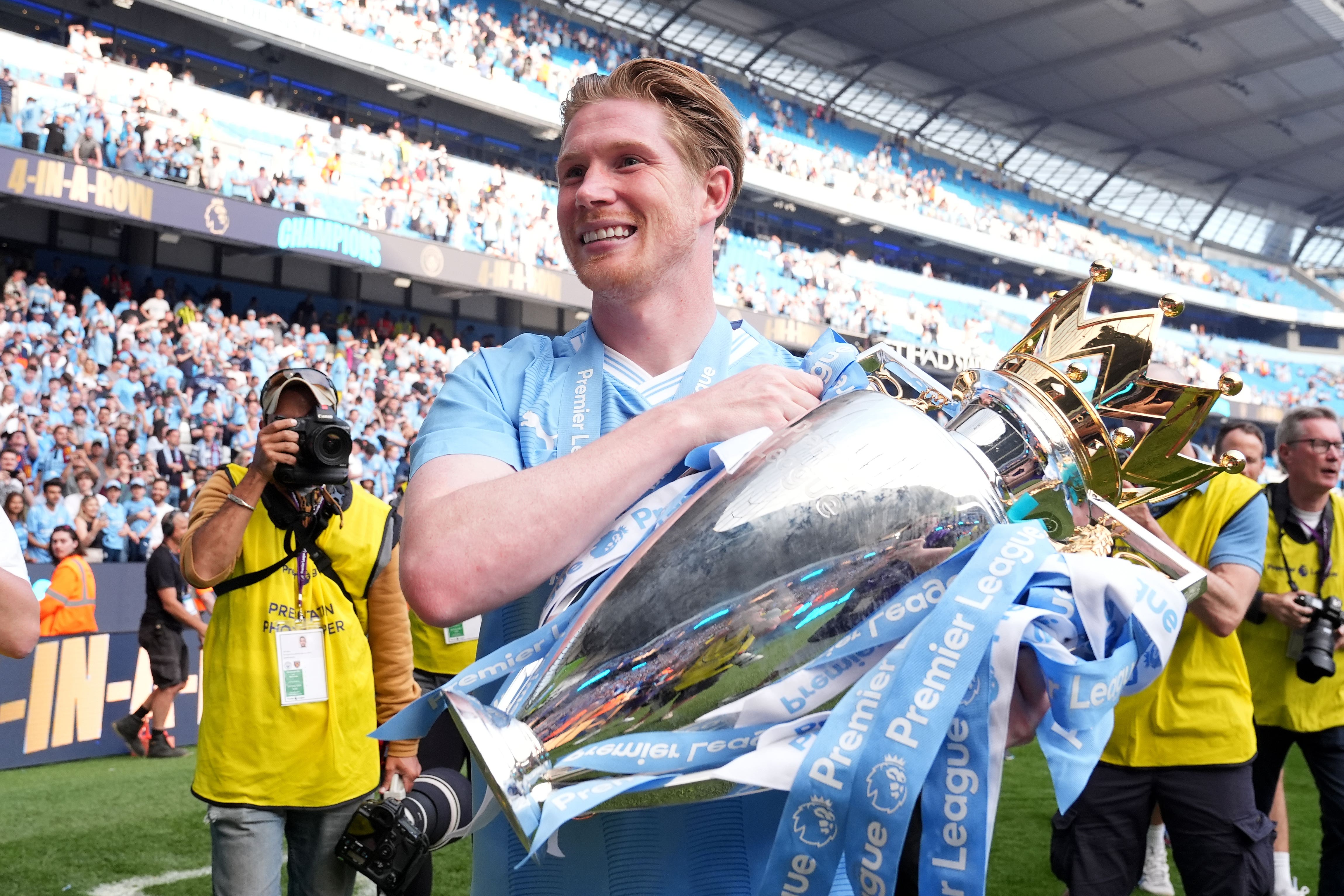 Kevin De Bruyne has announced he is to leave Manchester City this summer (Martin Rickett/PA)
