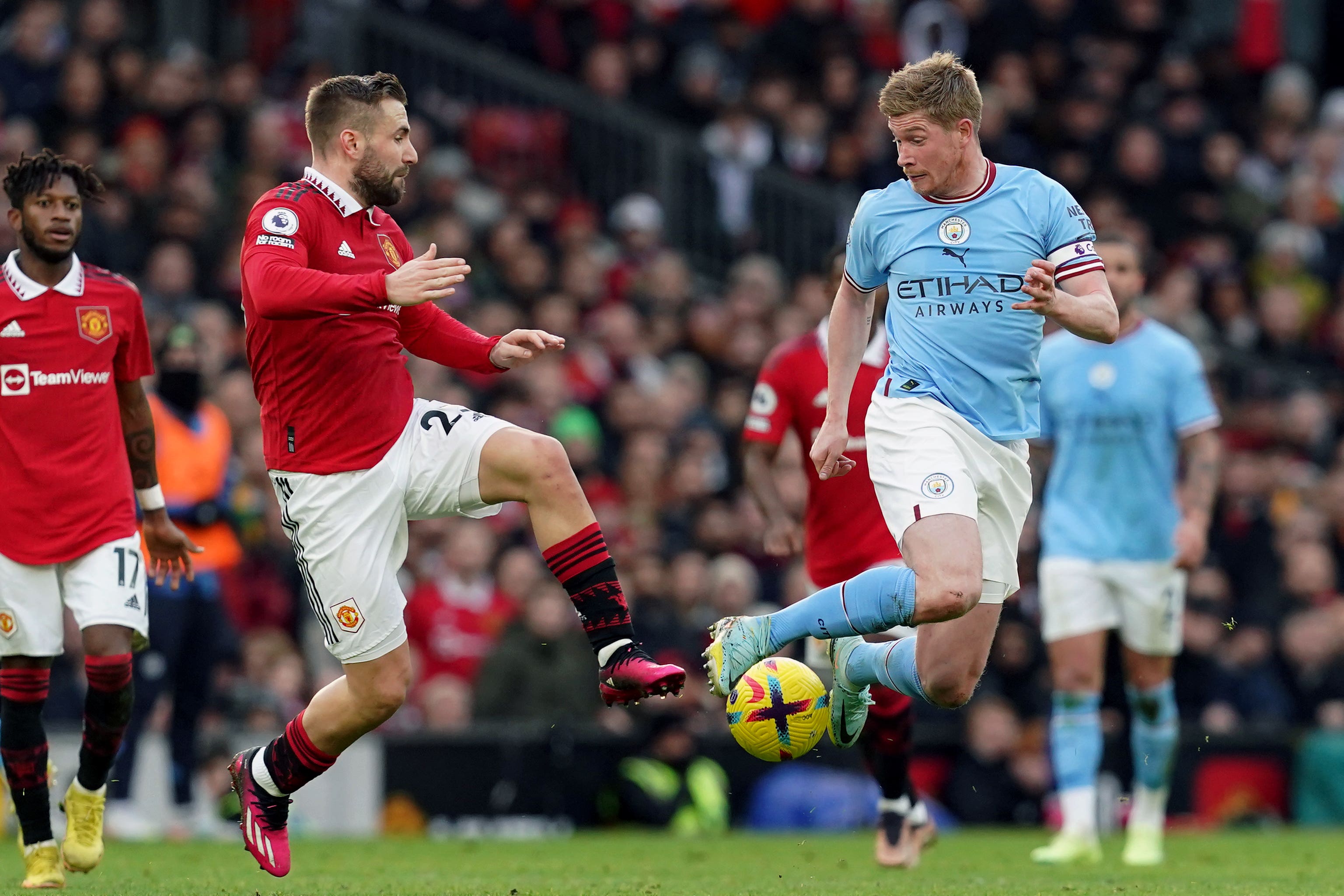 Kevin De Bruyne is set to play against Manchester United for the final time as a Manchester City player this weekend (Martin Rickett/PA)