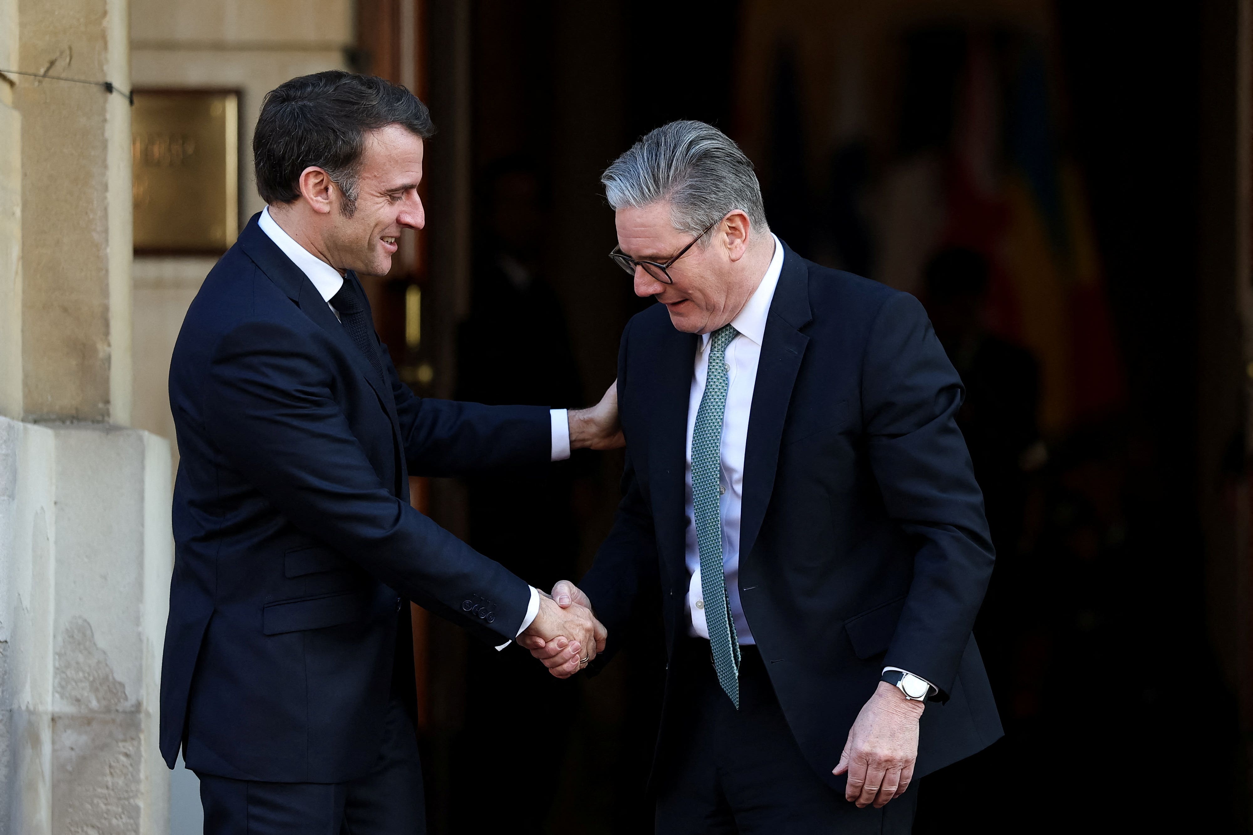 Prime Minister Sir Keir Starmer welcomes French President Emmanuel Macron (PA)