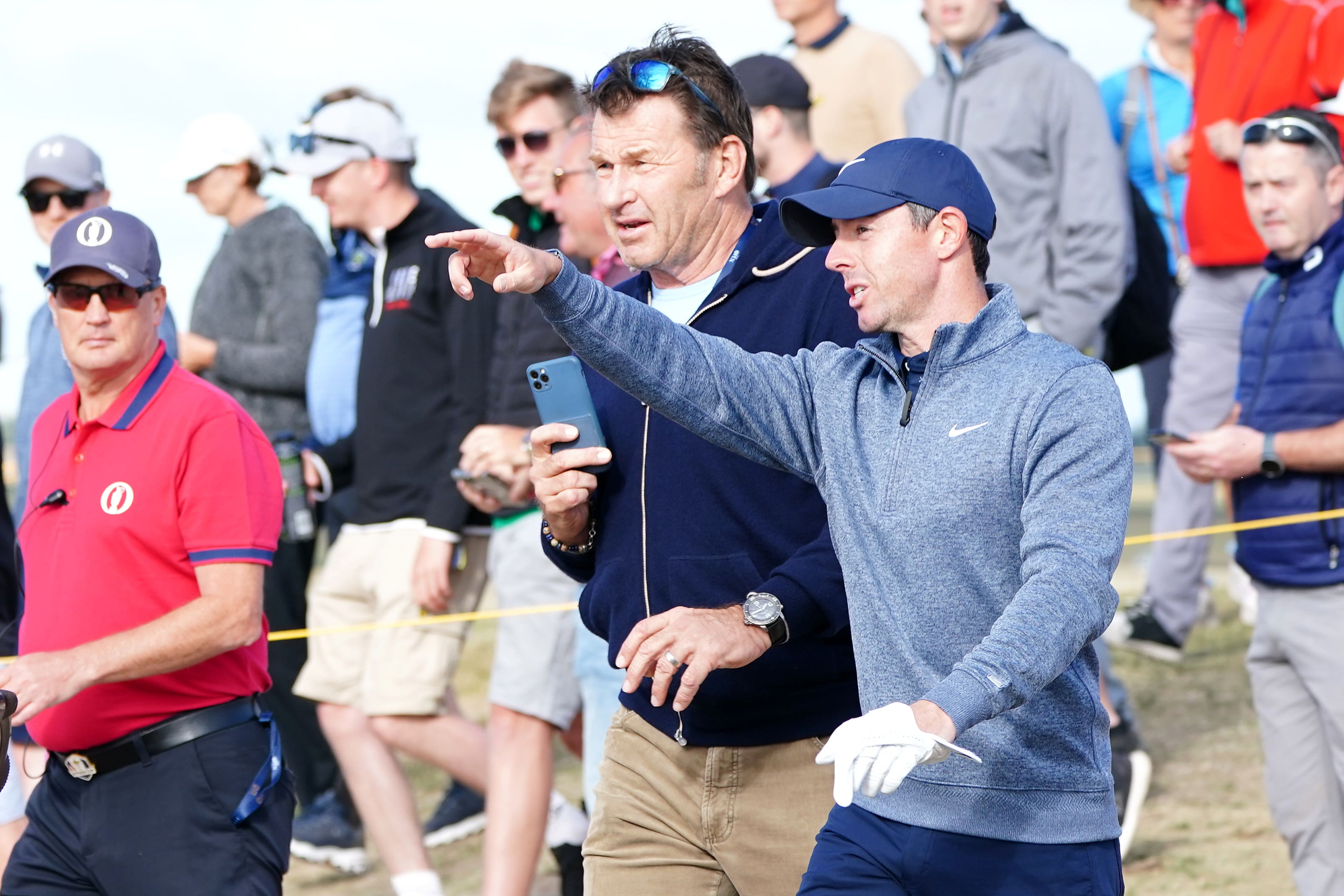 Sir Nick Faldo (centre) believes Rory McIlroy has enjoyed the ideal preparation for the 2025 Masters (Jane Barlow/PA)