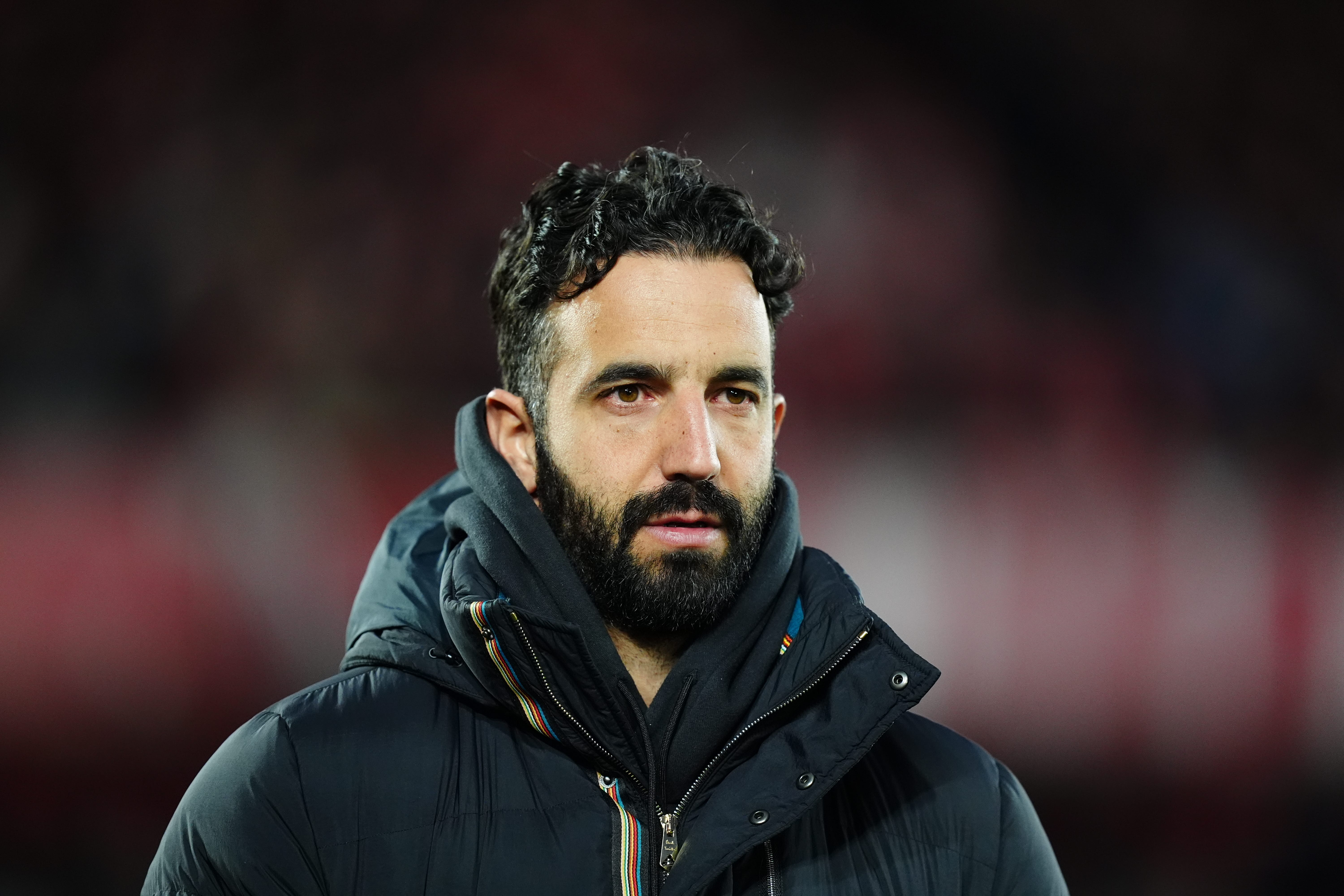 Ruben Amorim is bidding for a third win over Pep Guardiola this season (Mike Egerton/PA).