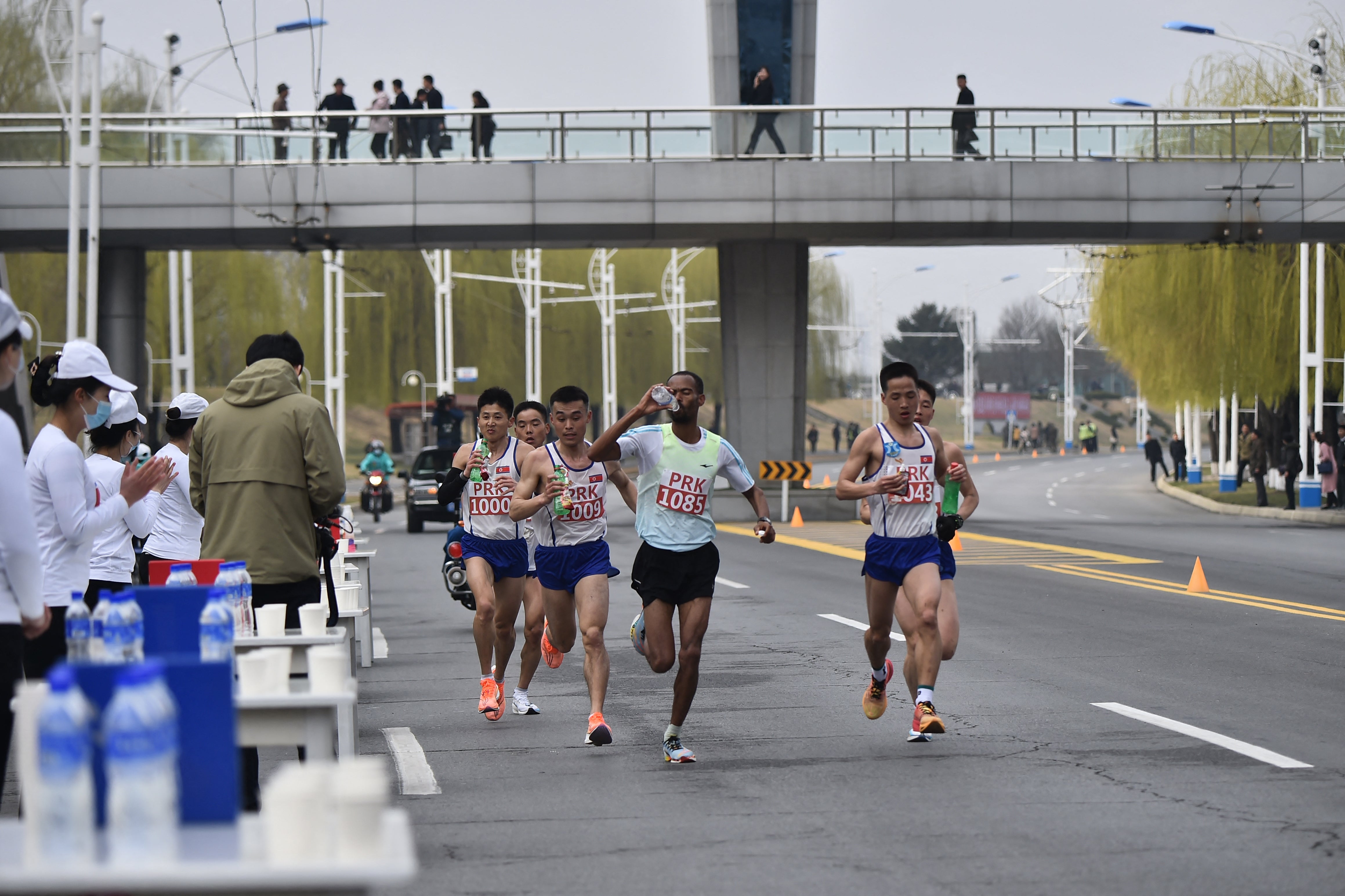 Participants take part in the 31st Pyongyang International Marathon in Pyongyang