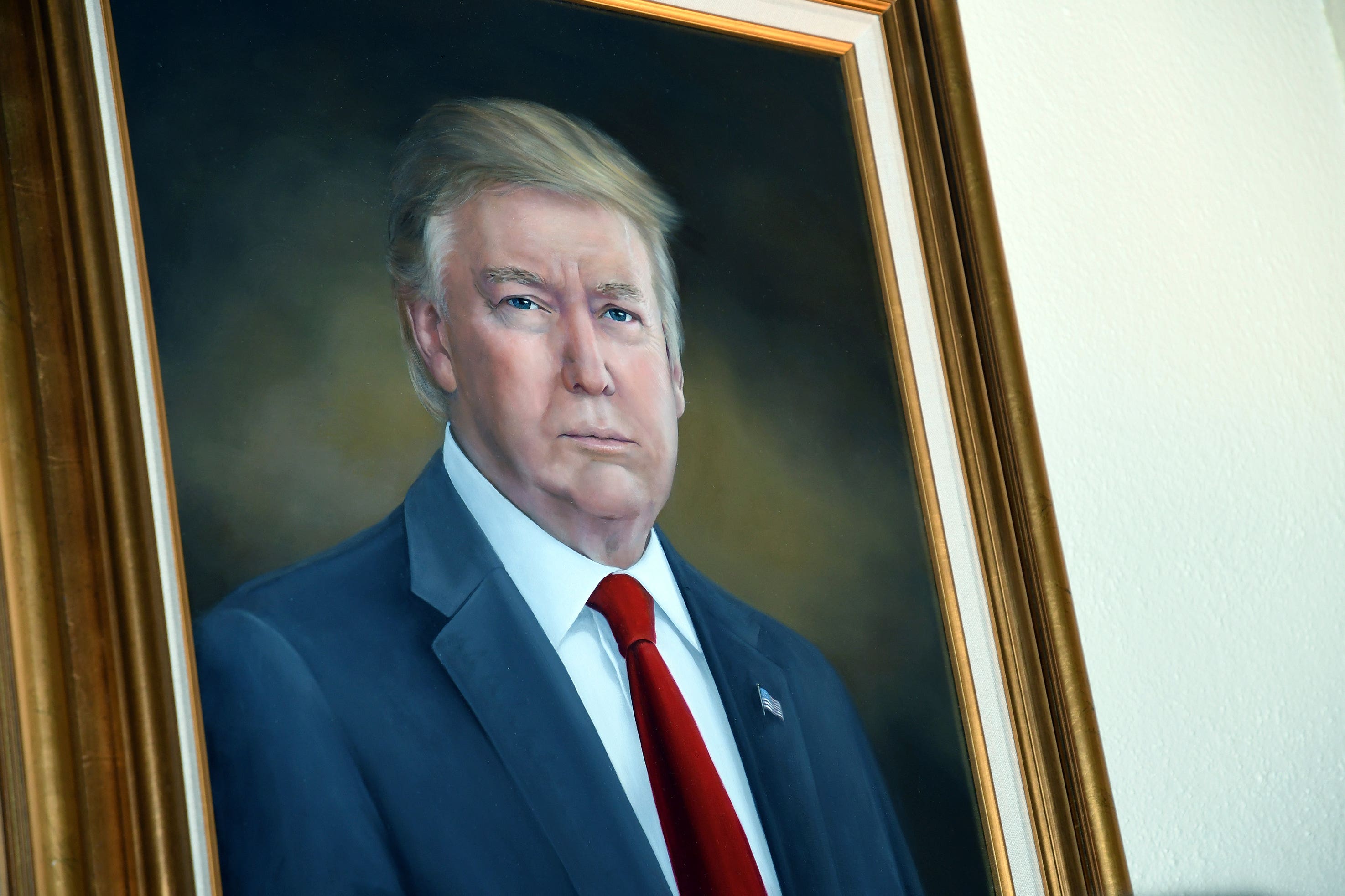 The White House has sent a new Donald Trump portrait to the Colorado Capitol to replace the painting (pictured) by Sarah Boardman