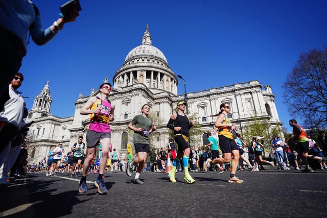 <p>The calm before the cramp: runners hit their stride, hopefully fuelled by porridge and potatoes</p>