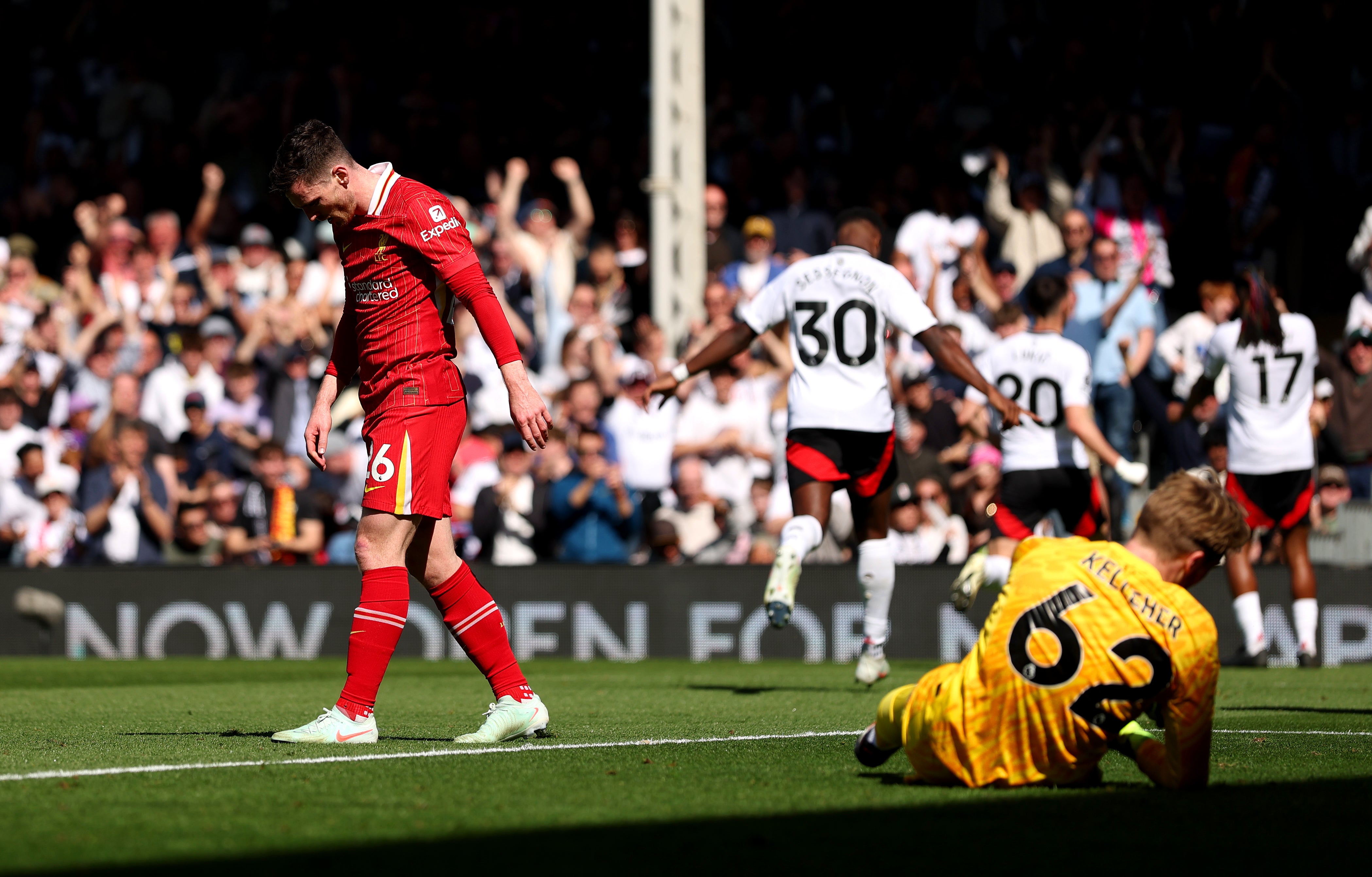 Andy Robertson was at fault for Fulham's second goal on a day to forget for Liverpool’s defence
