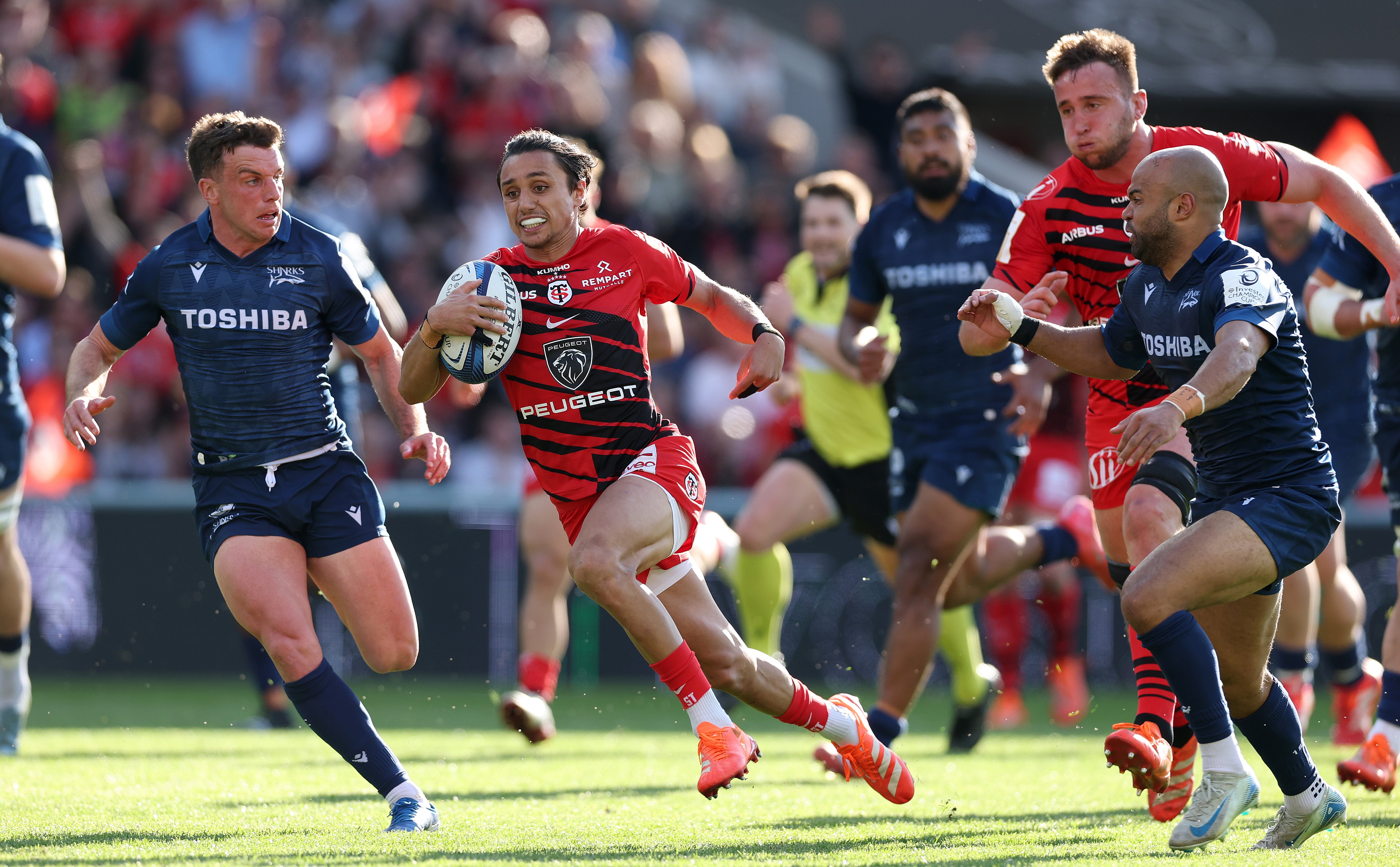 Toulouse break through Sale’s resistance with thrilling Champions Cup fight back