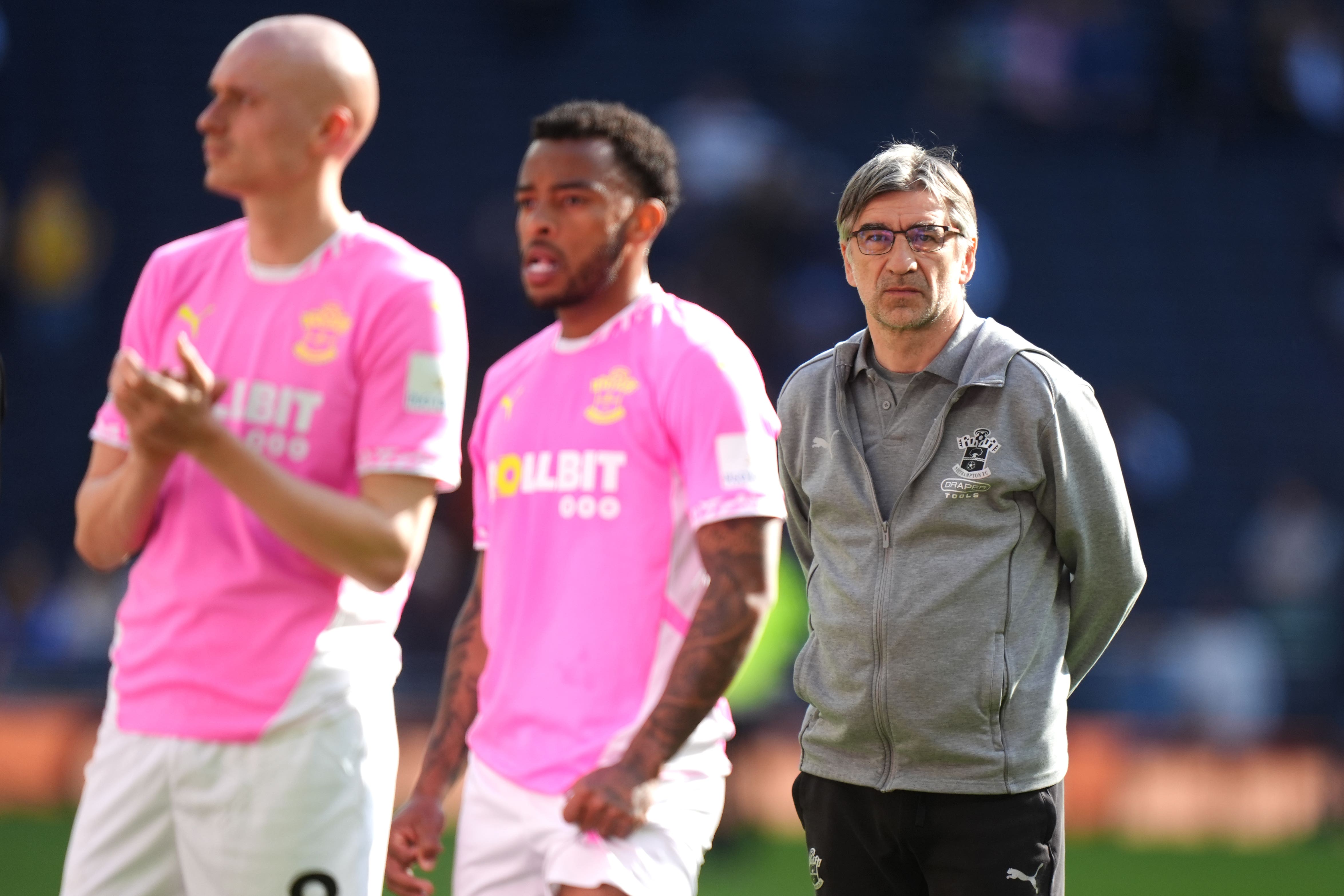 Manager Ivan Juric, right, paid tribute to Southampton’s ‘incredible’ fans (Bradley Collyer/PA)