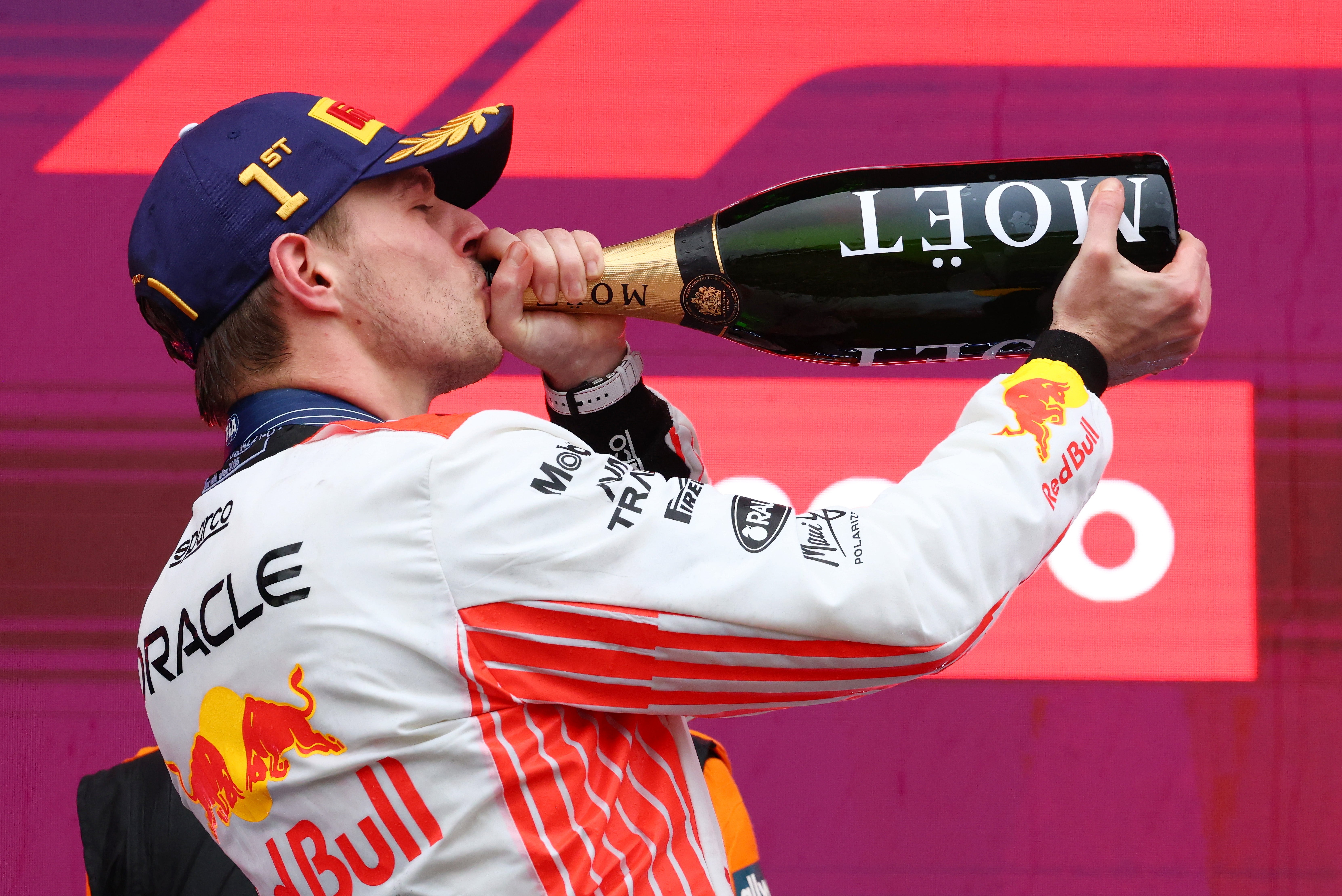 Max Verstappen celebrates at the Japanese Grand Prix, held at Suzuka Circuit