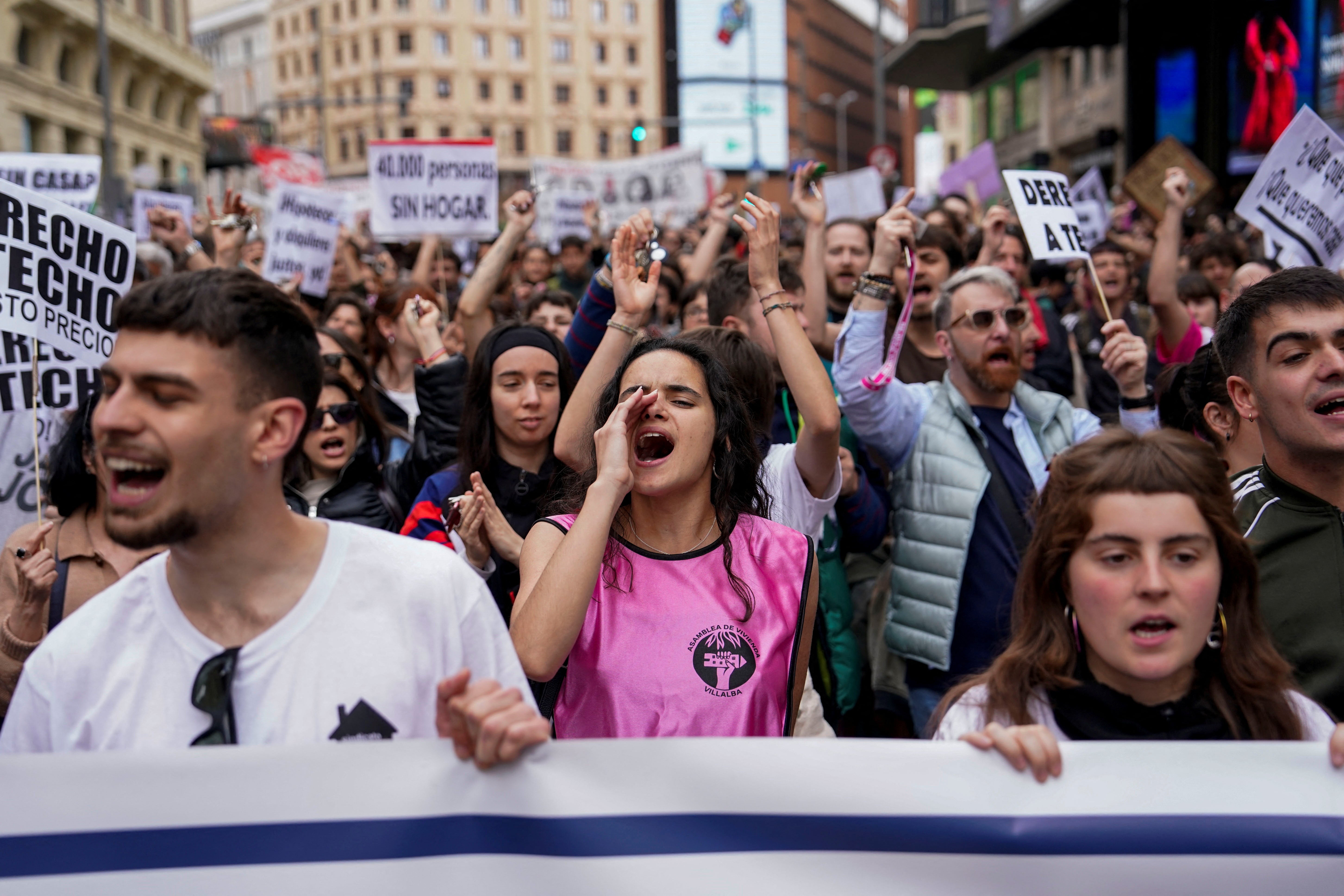 Protesters in Madrid, Spain