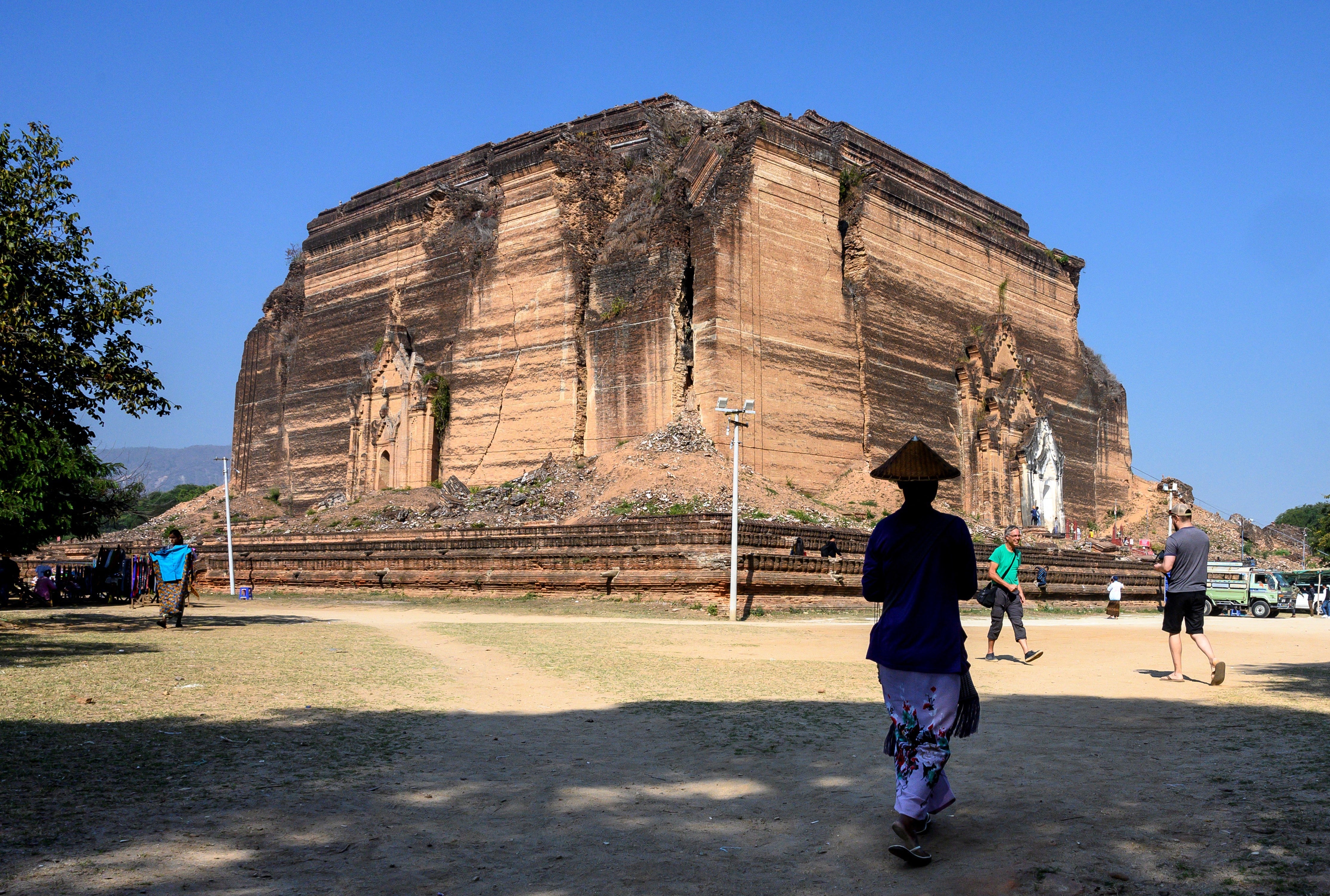 The ‘unfinished pagoda’ known as Pahtodawgyi Stupa in Mingun, pictured in 2020