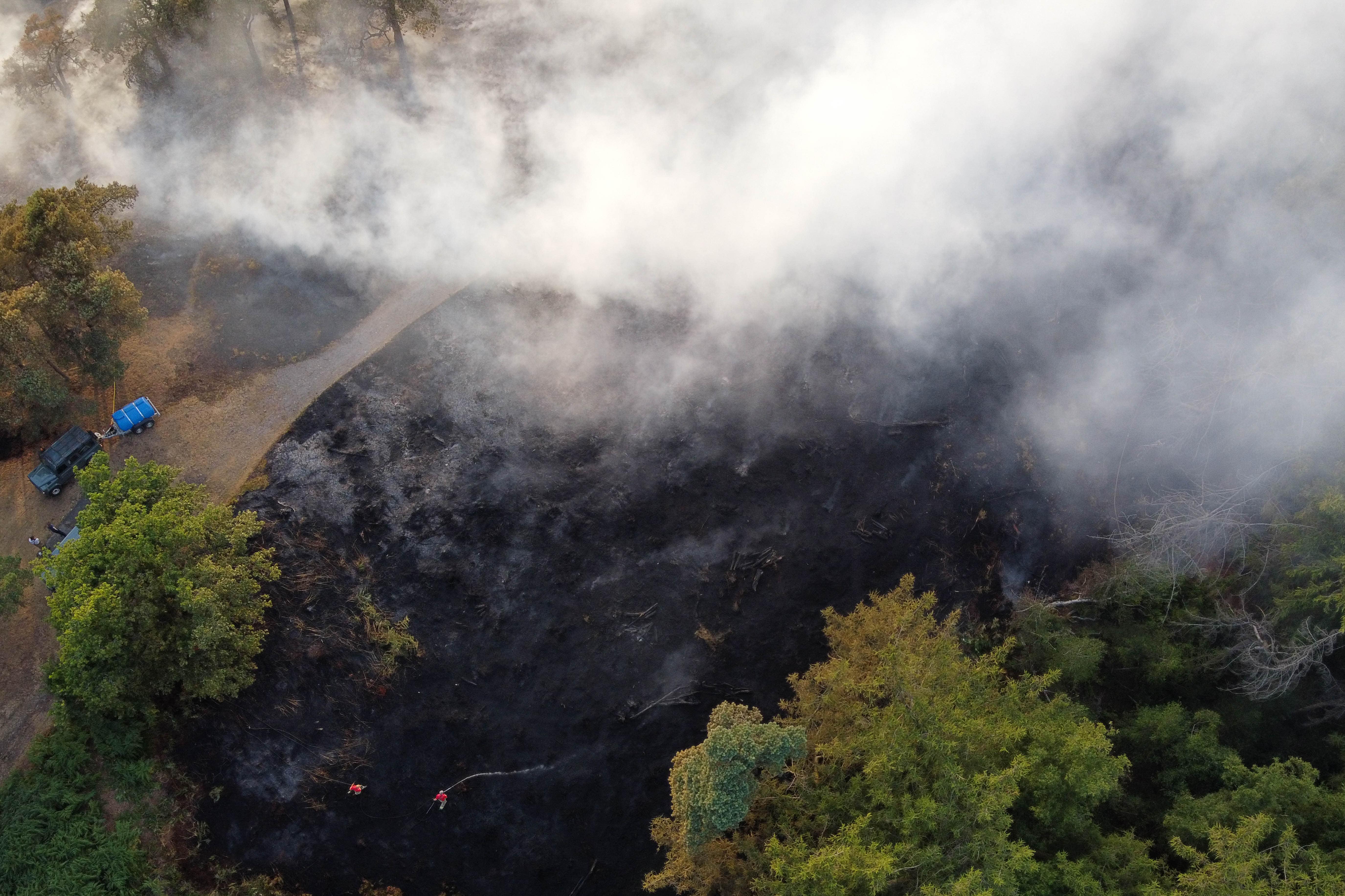 Police said emergency services are continuing to tackle wildfires in the Galloway Forest Park area (Jacob King/PA)