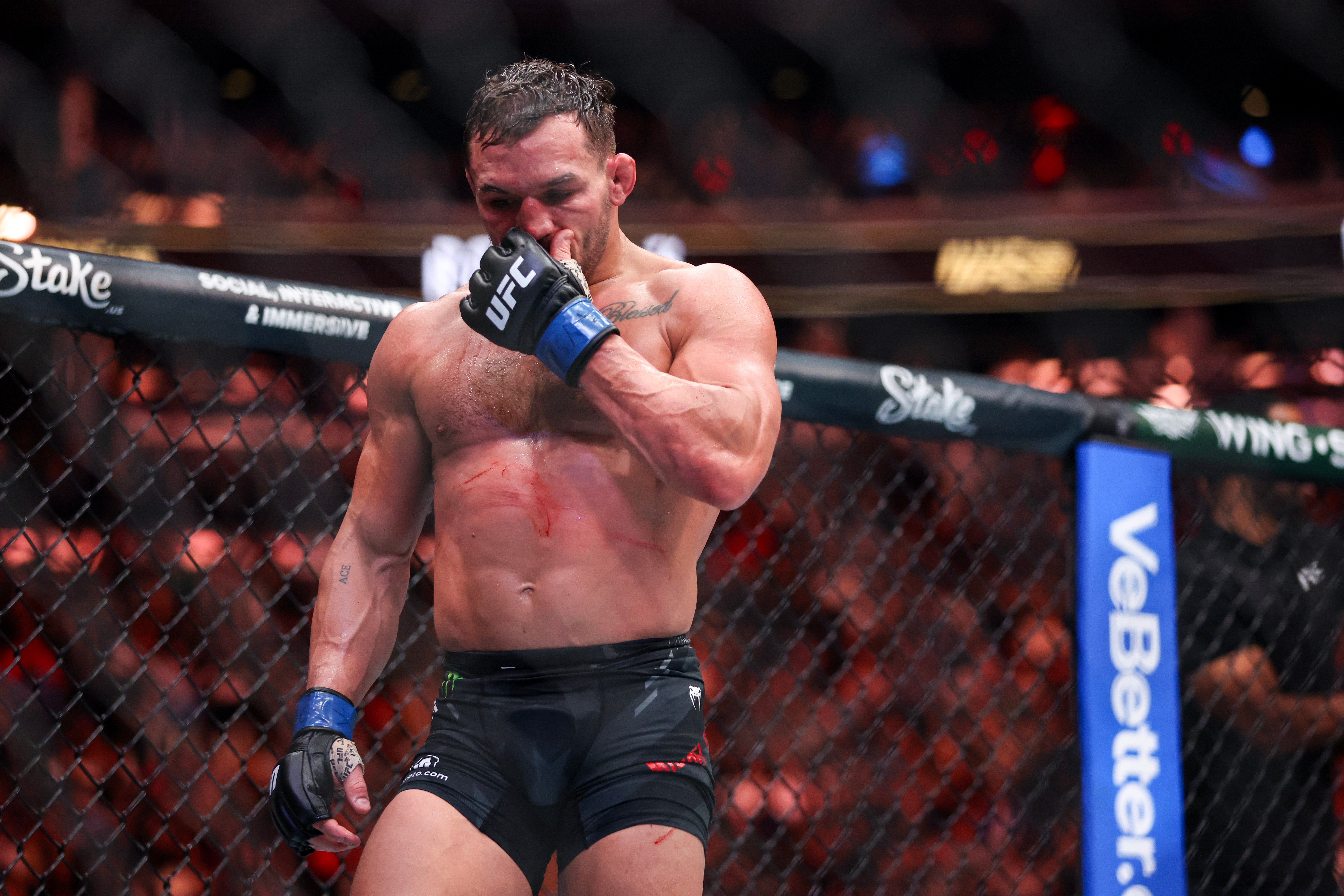 Chandler during his second loss to Charles Oliveira, in 2024