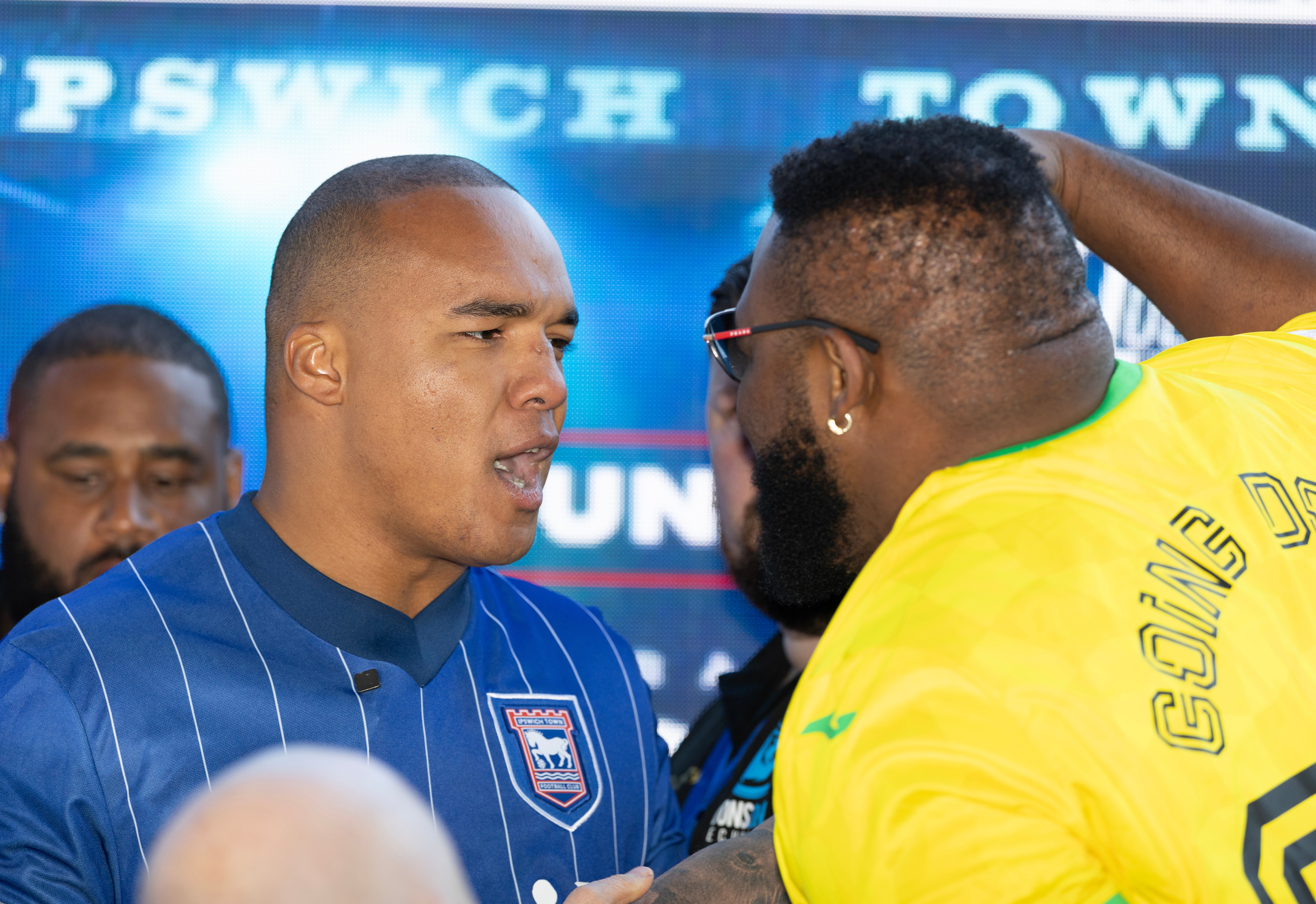 Furious Jarrell Miller tries to slap Fabio Wardley over diss-track claim