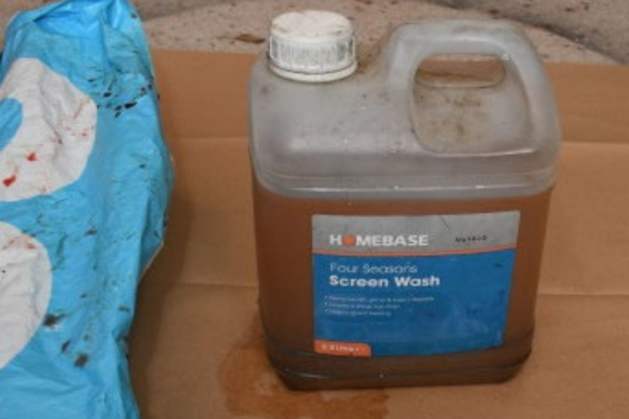 A container of fuel found in Peter Brooks’ bike pannier