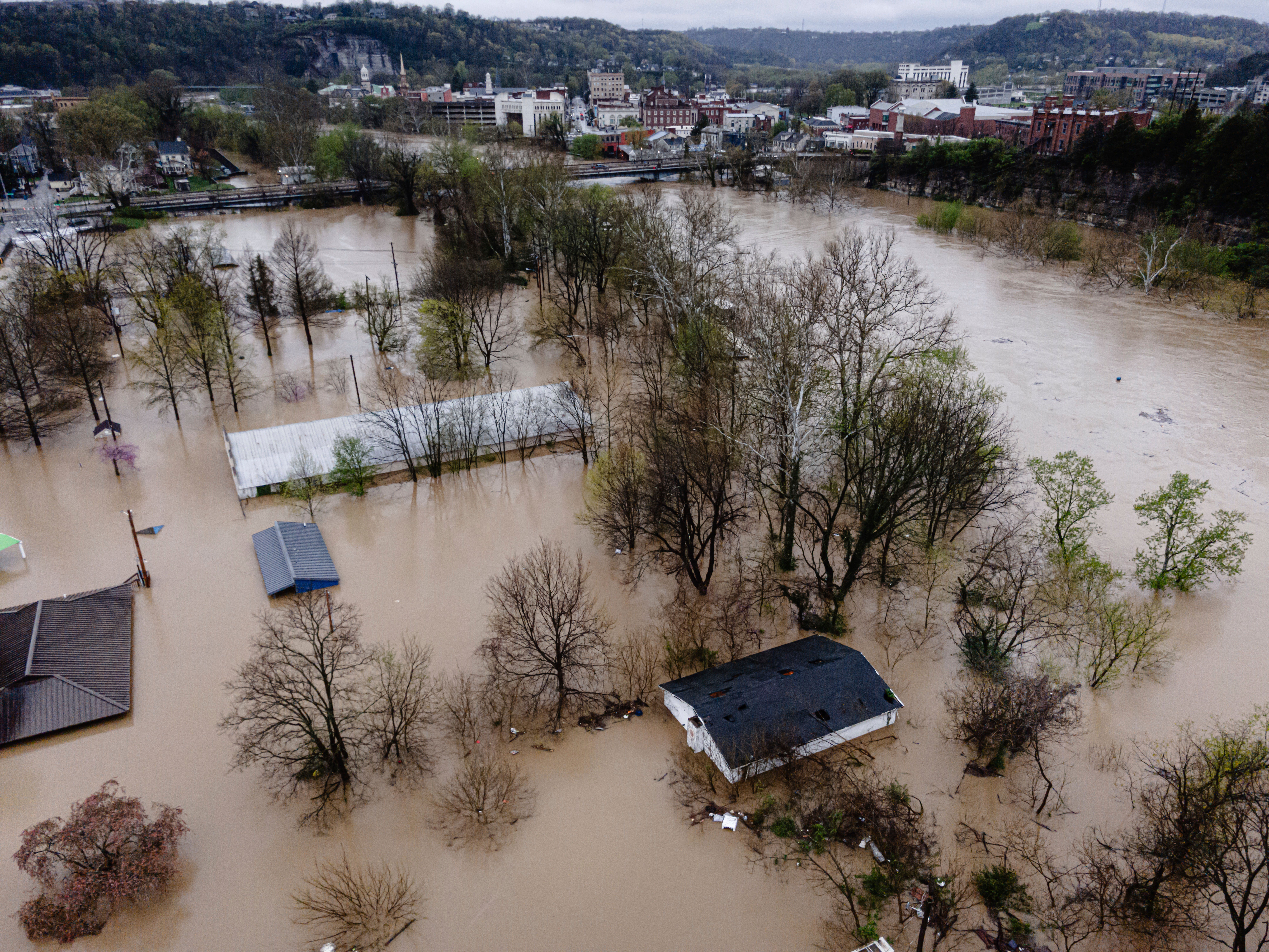 The capital city of Frankfort was hit hard by flooding over the weekend. A woman and a young boy lost their lives