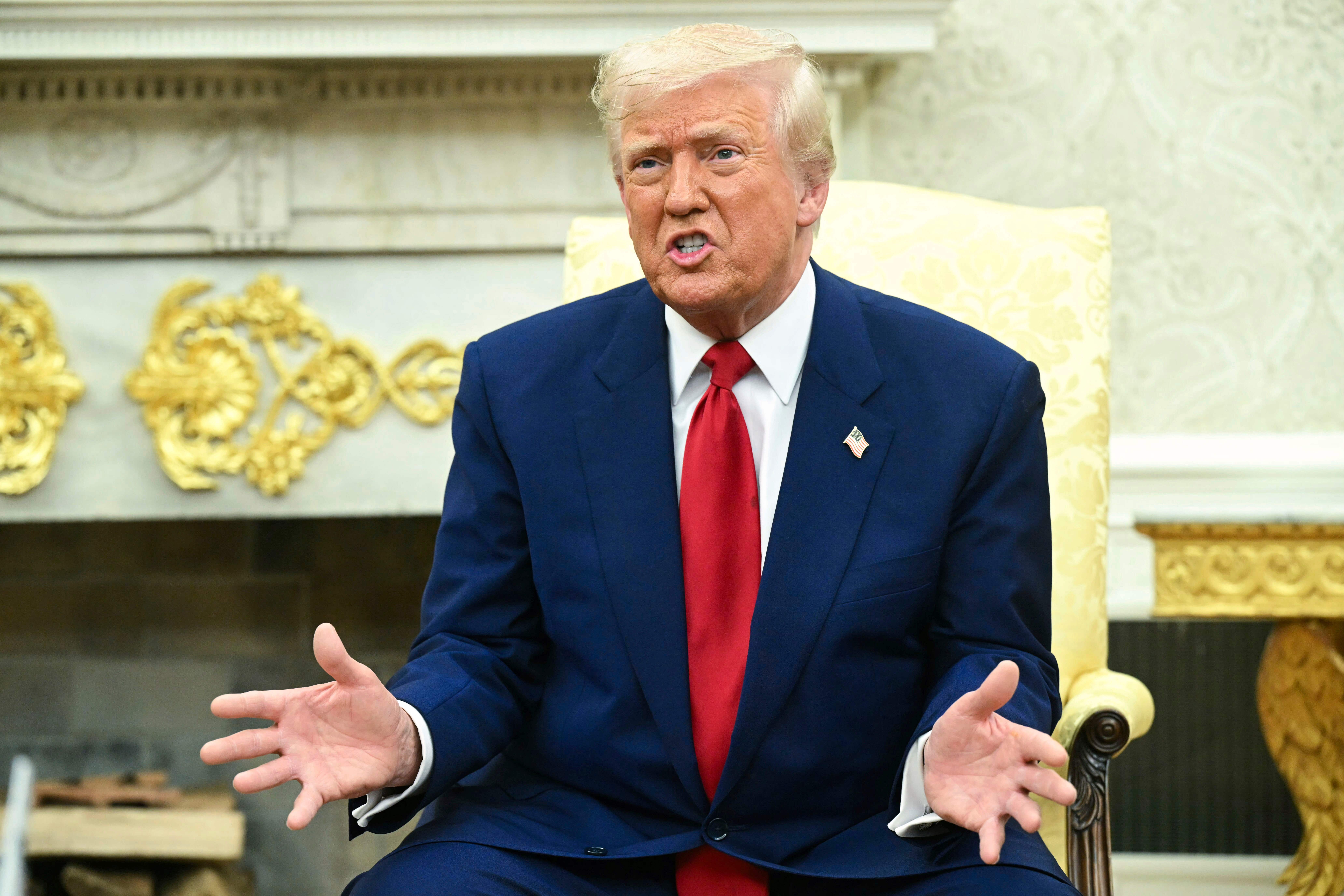 US President Donald Trump (Pool via AP)