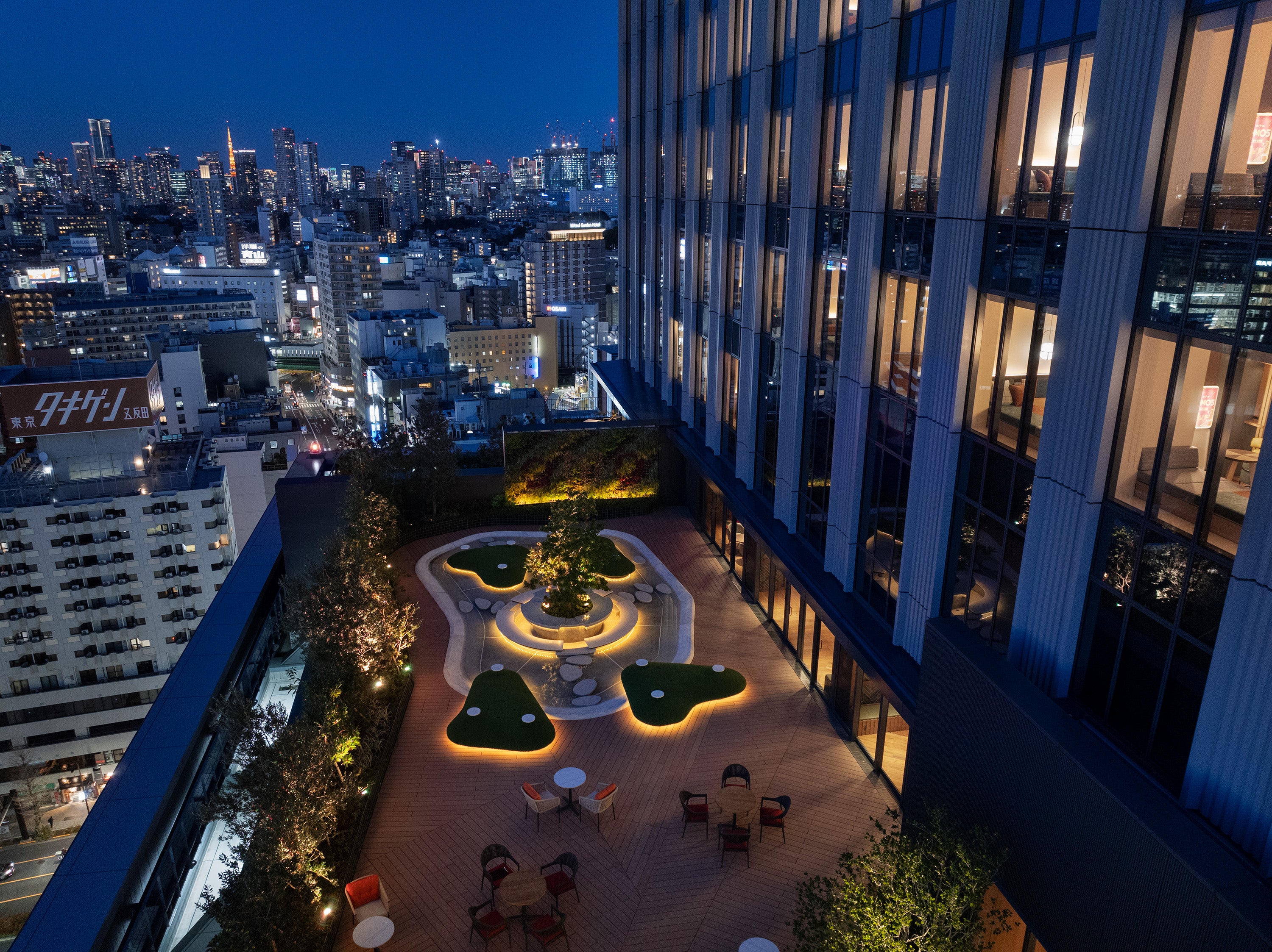 The sky garden at OMO5 Tokyo Gotanda